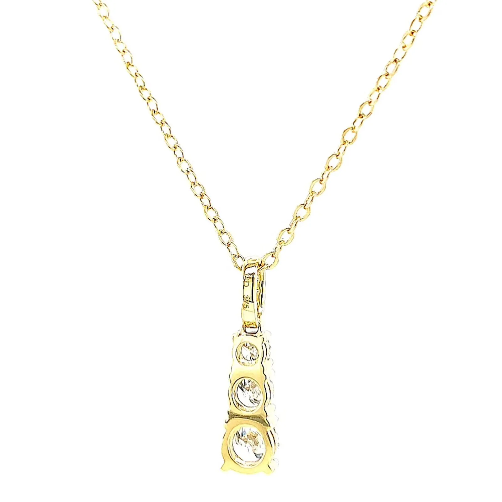 Celebration 9ct Yellow Gold Round Brilliant Cut 1 Carat tw of Certified Lab Grown Diamonds Pendant