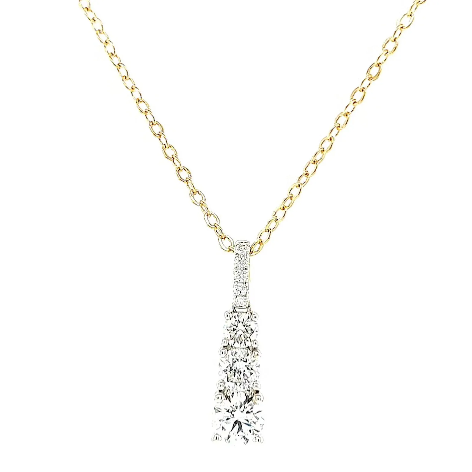 Celebration 9ct Yellow Gold Round Brilliant Cut 1 Carat tw of Certified Lab Grown Diamonds Pendant