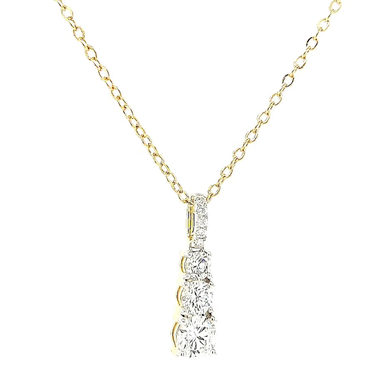 Celebration 9ct Yellow Gold Round Brilliant Cut 1 Carat tw of Certified Lab Grown Diamonds Pendant