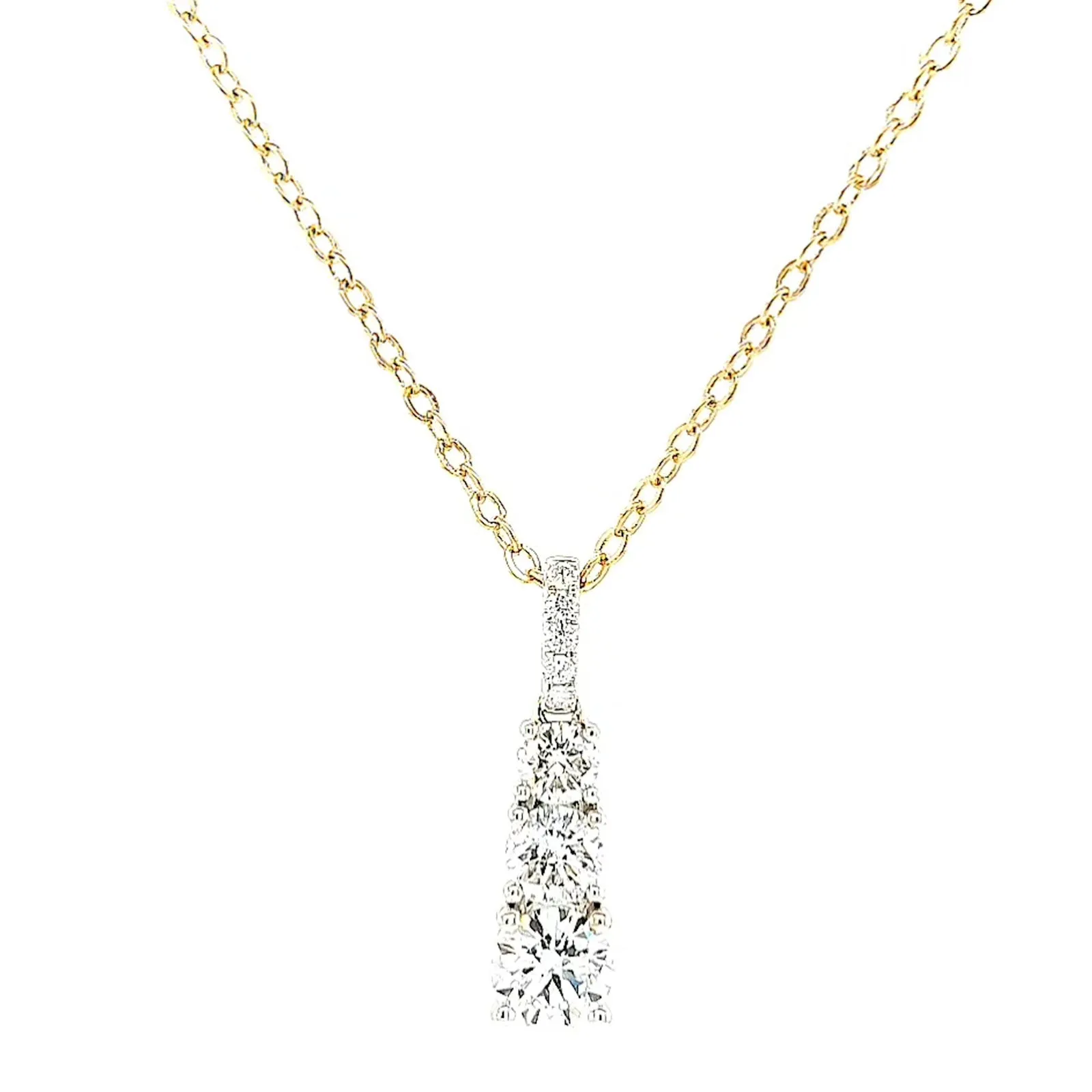 Celebration 9ct Yellow Gold Round Brilliant Cut 1 Carat tw of Certified Lab Grown Diamonds Pendant