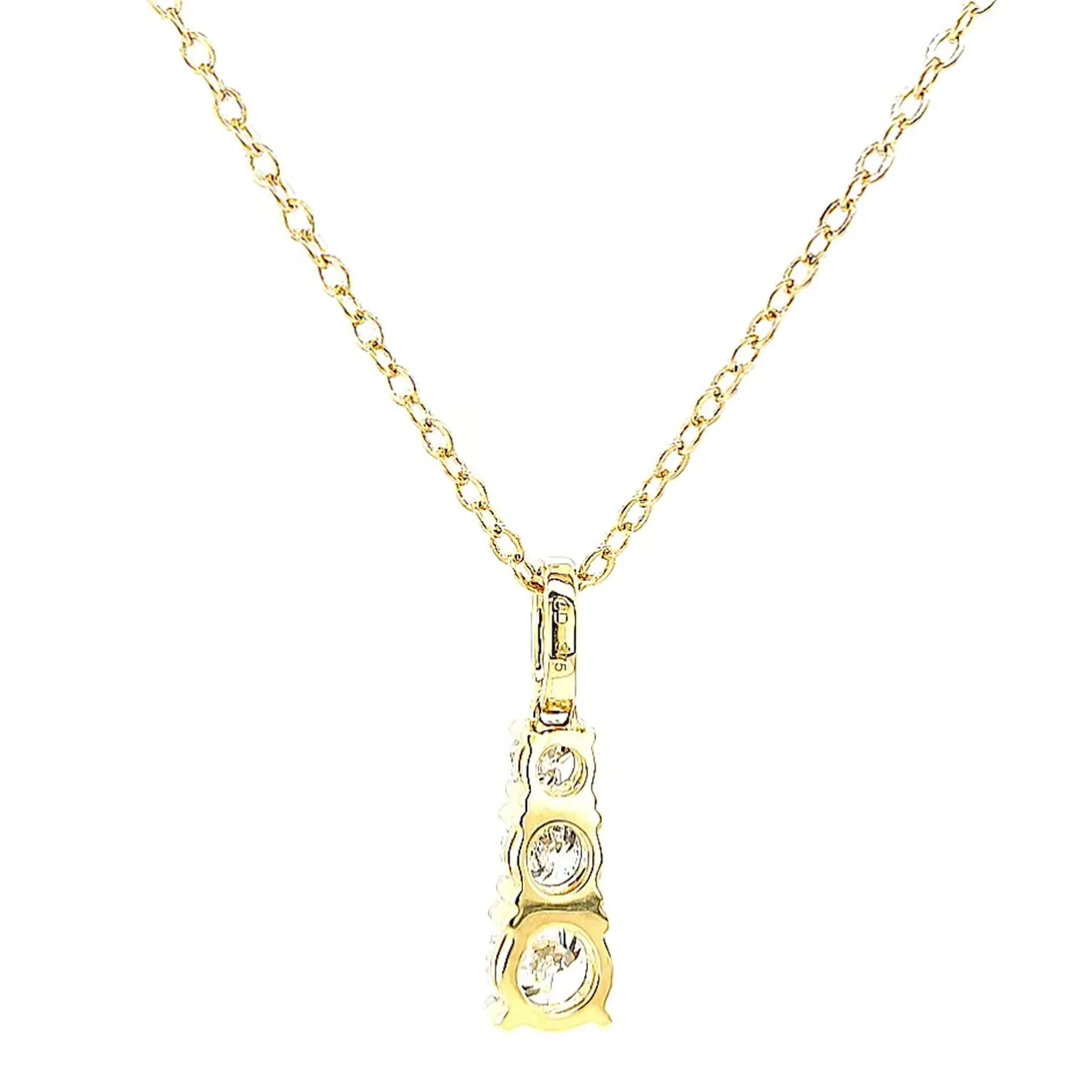 Celebration 9ct Yellow Gold Round Brilliant Cut 1 Carat tw of Certified Lab Grown Diamonds Pendant