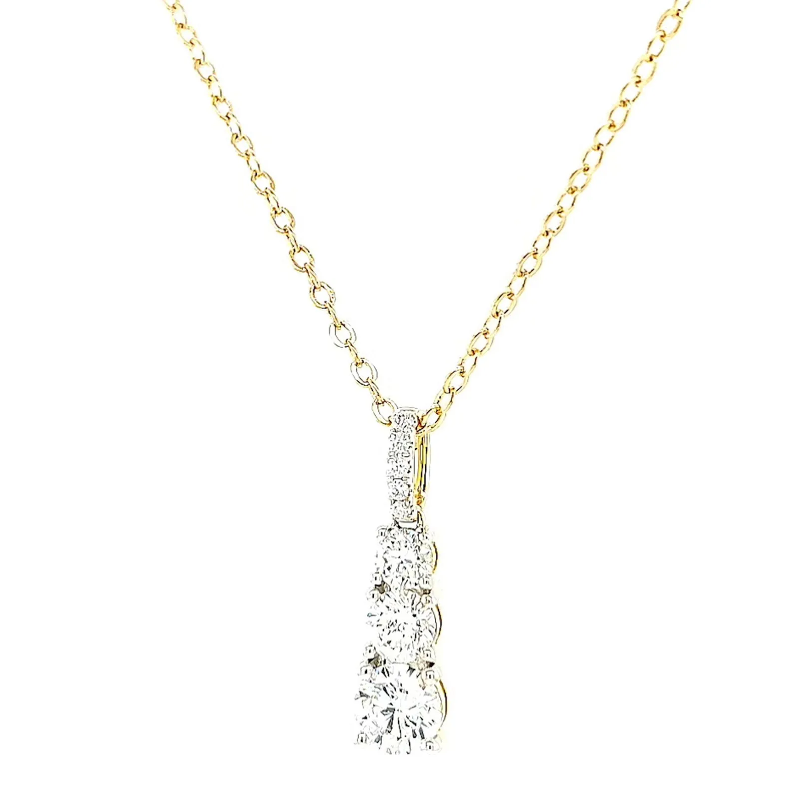 Celebration 9ct Yellow Gold Round Brilliant Cut 1 Carat tw of Certified Lab Grown Diamonds Pendant