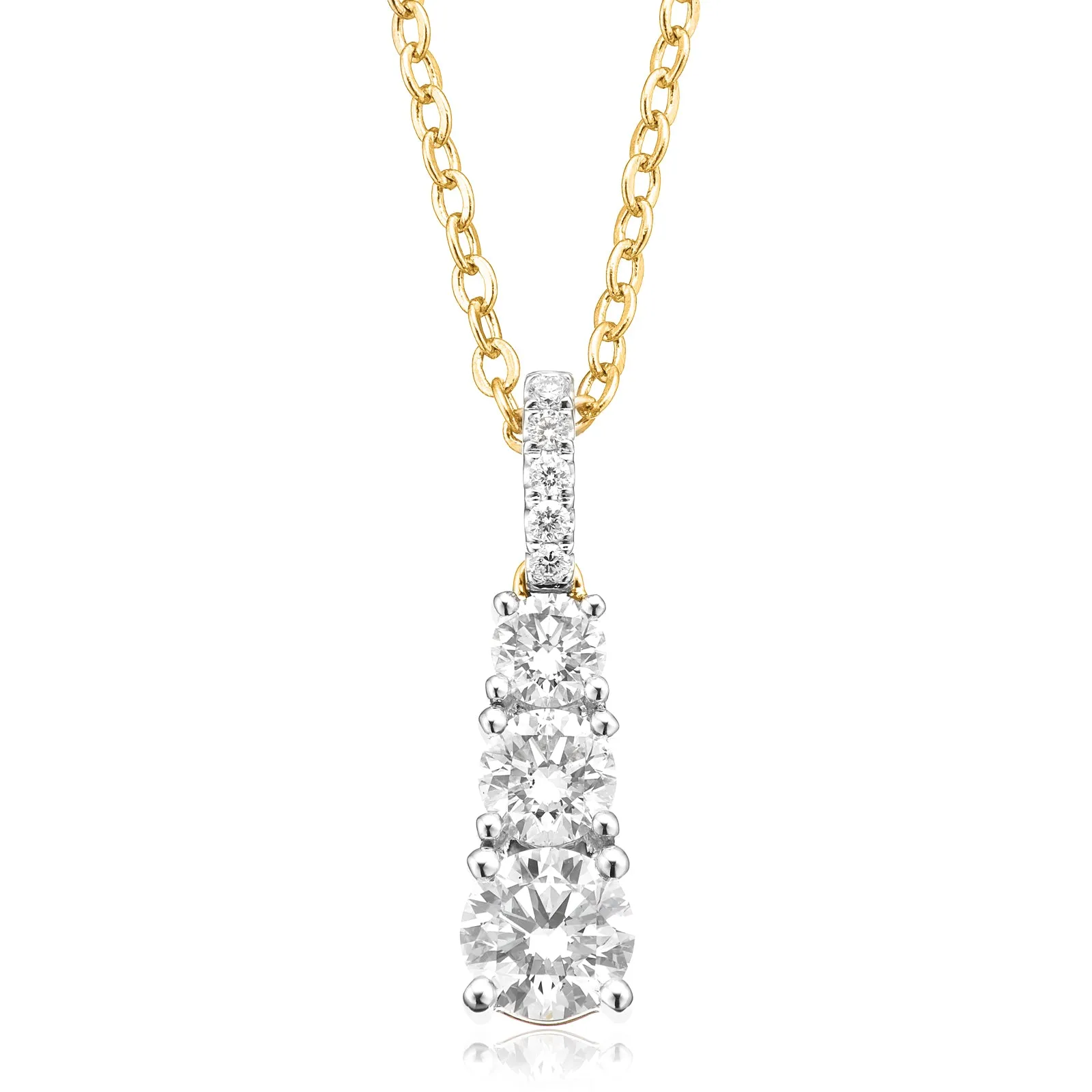 Celebration 9ct Yellow Gold Round Brilliant Cut 1 Carat tw of Certified Lab Grown Diamonds Pendant
