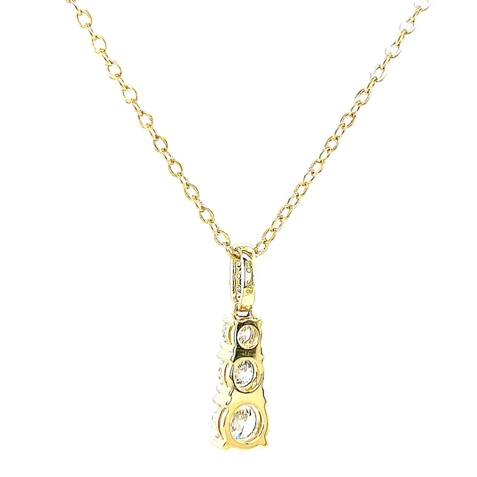 Celebration 9ct Yellow Gold Round Brilliant Cut 1 Carat tw of Certified Lab Grown Diamonds Pendant