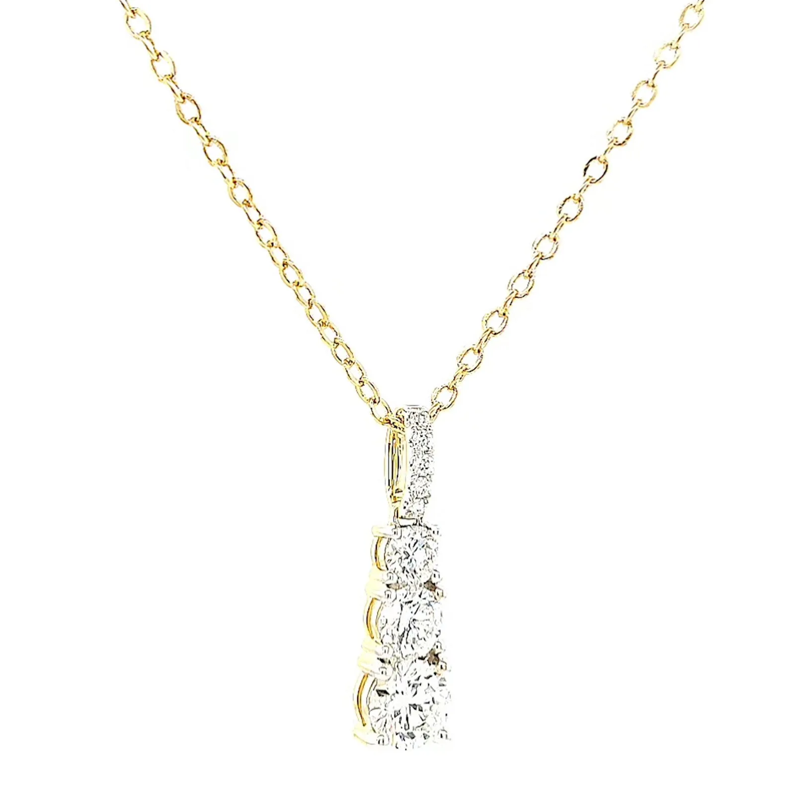 Celebration 9ct Yellow Gold Round Brilliant Cut 1 Carat tw of Certified Lab Grown Diamonds Pendant