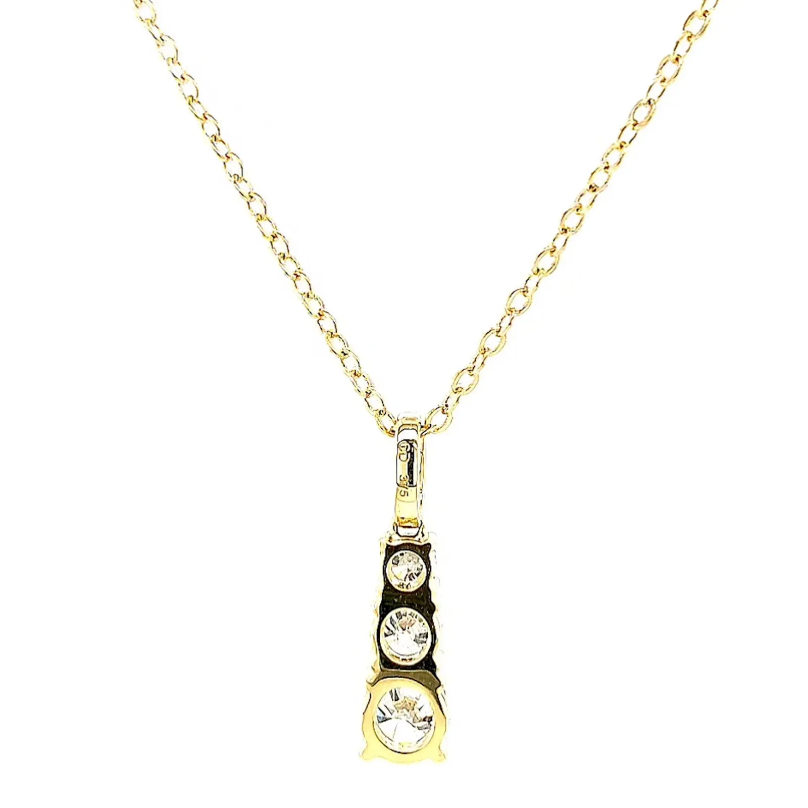 Celebration 9ct Yellow Gold Round Brilliant Cut 1 Carat tw of Certified Lab Grown Diamonds Pendant