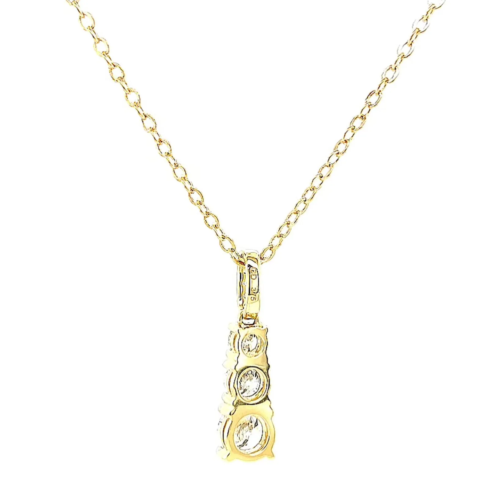 Celebration 9ct Yellow Gold Round Brilliant Cut 1 Carat tw of Certified Lab Grown Diamonds Pendant