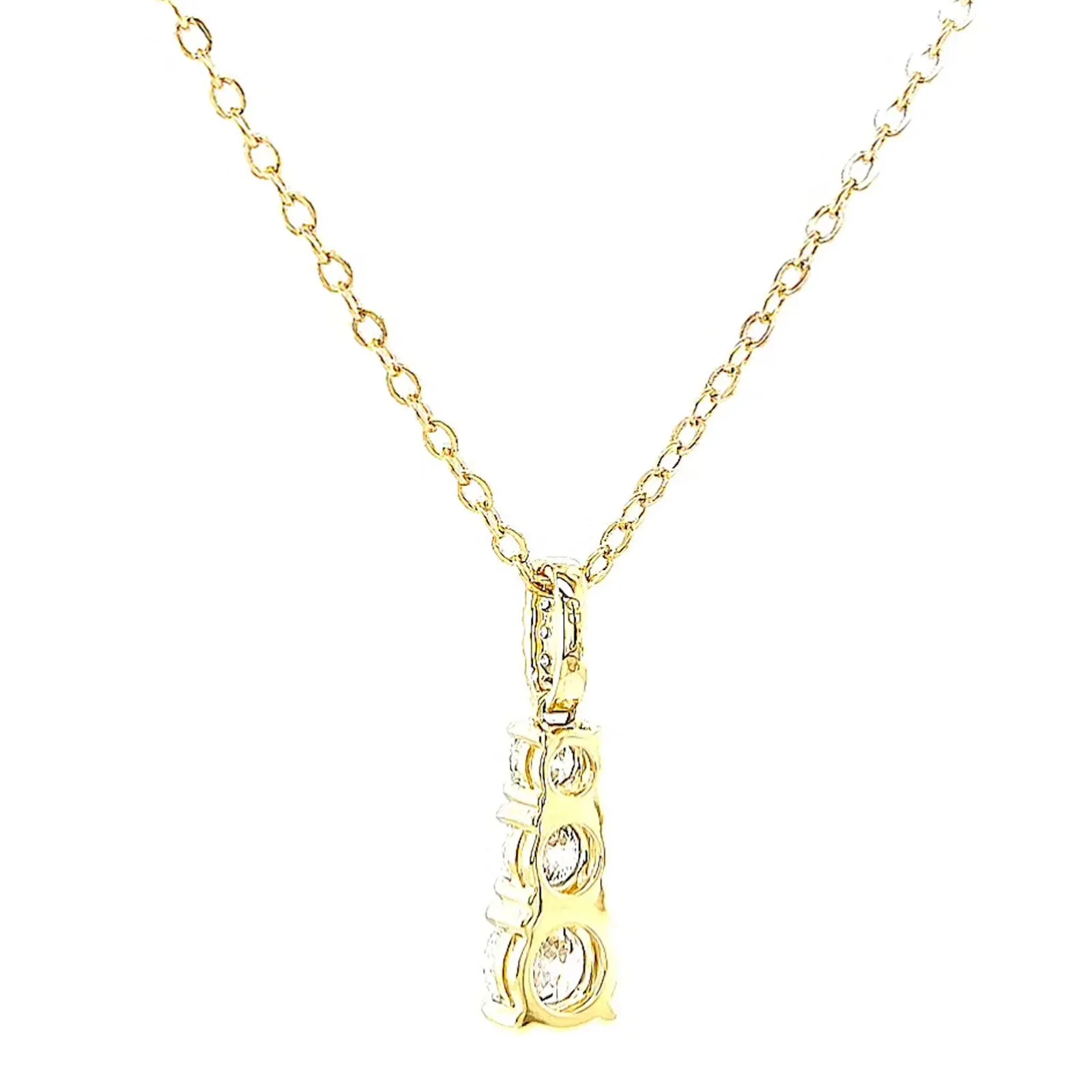 Celebration 9ct Yellow Gold Round Brilliant Cut 1 Carat tw of Certified Lab Grown Diamonds Pendant