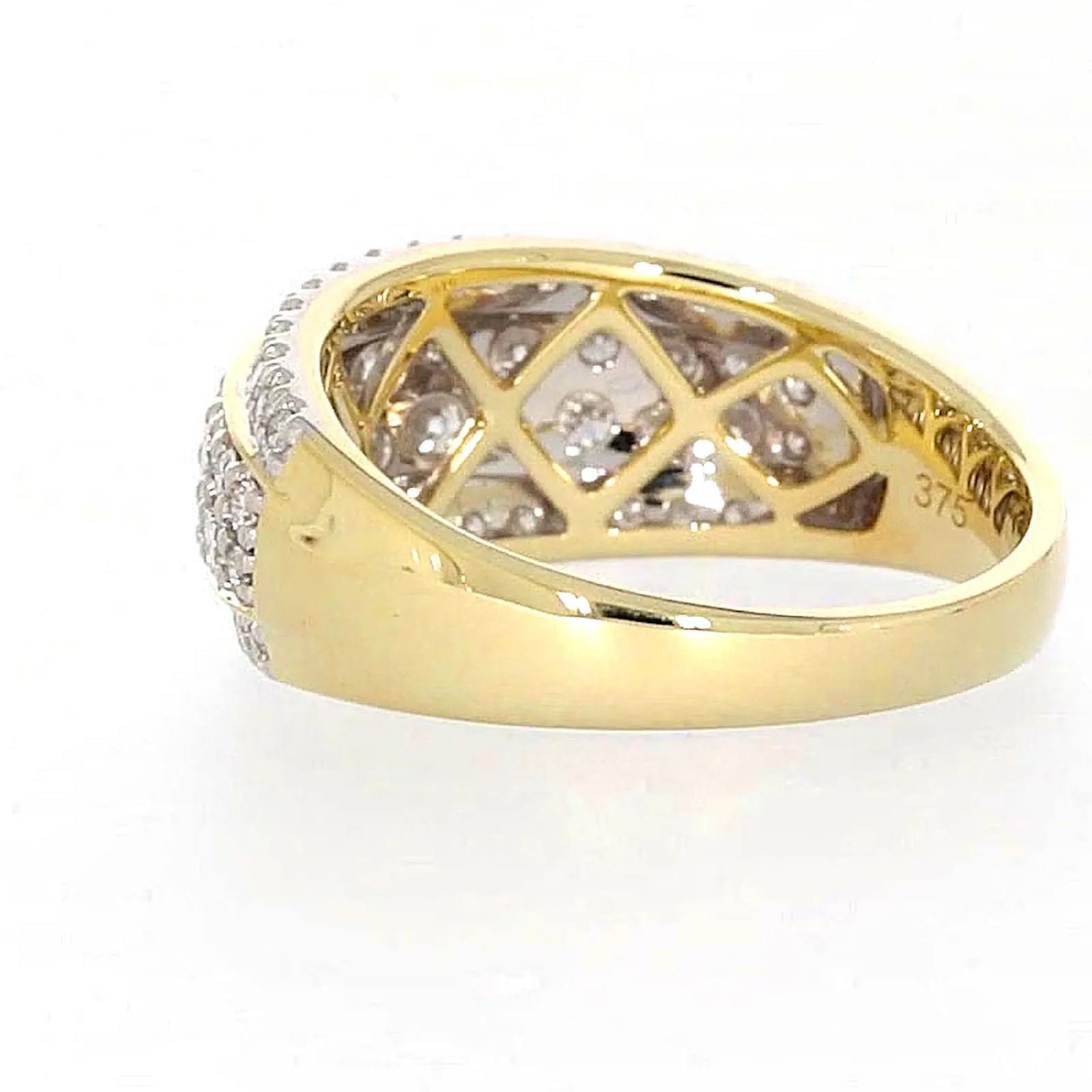 Celebration 9ct Yellow Gold Round Brilliant Cut 1 Carat tw of Lab Grown Diamonds Ring