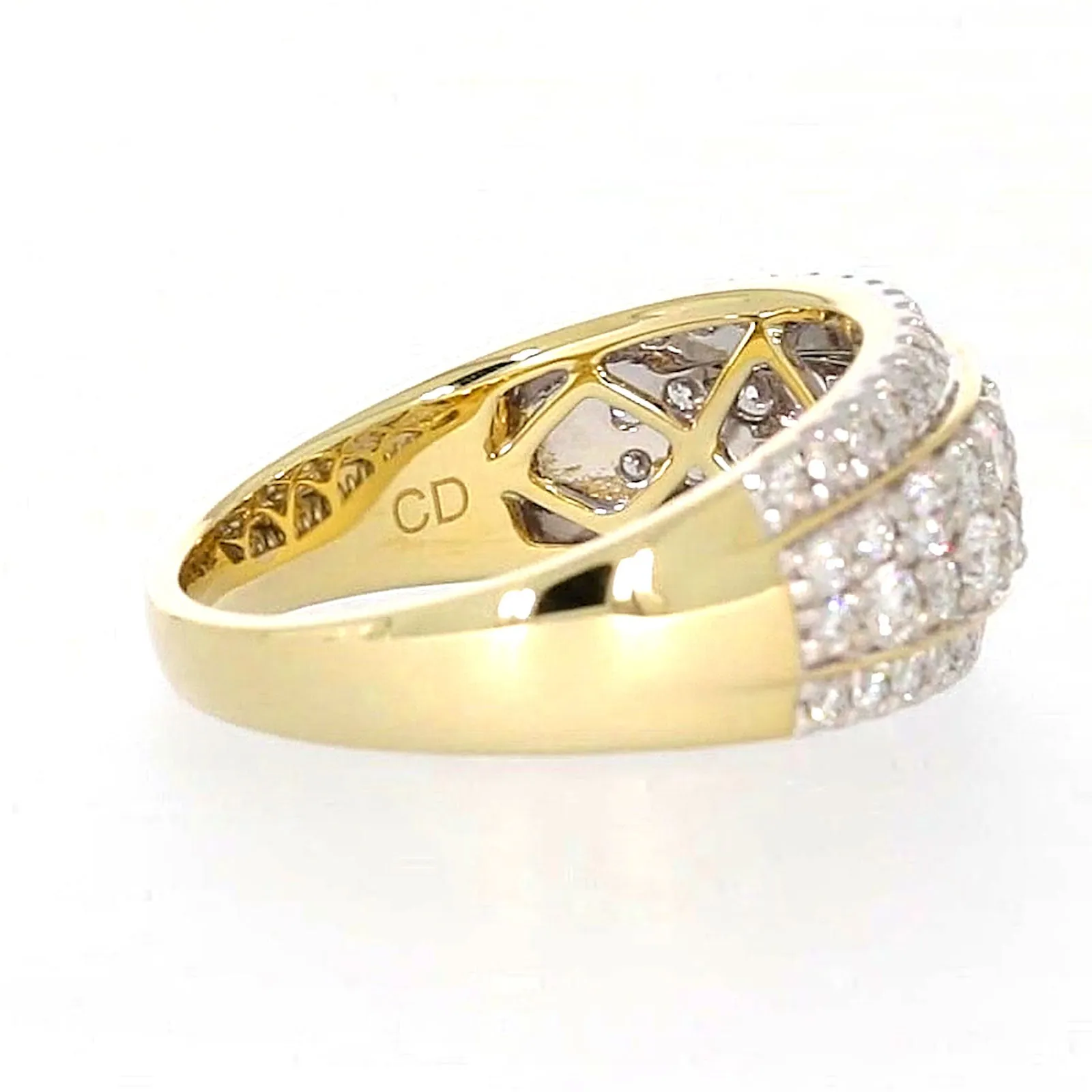 Celebration 9ct Yellow Gold Round Brilliant Cut 1 Carat tw of Lab Grown Diamonds Ring
