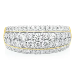 Celebration 9ct Yellow Gold Round Brilliant Cut 1 Carat tw of Lab Grown Diamonds Ring