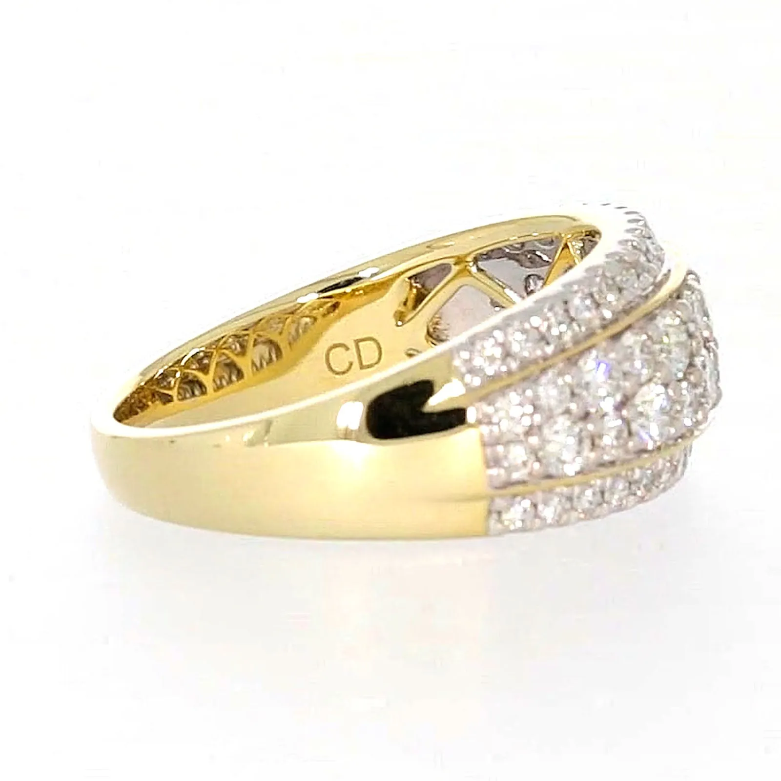 Celebration 9ct Yellow Gold Round Brilliant Cut 1 Carat tw of Lab Grown Diamonds Ring