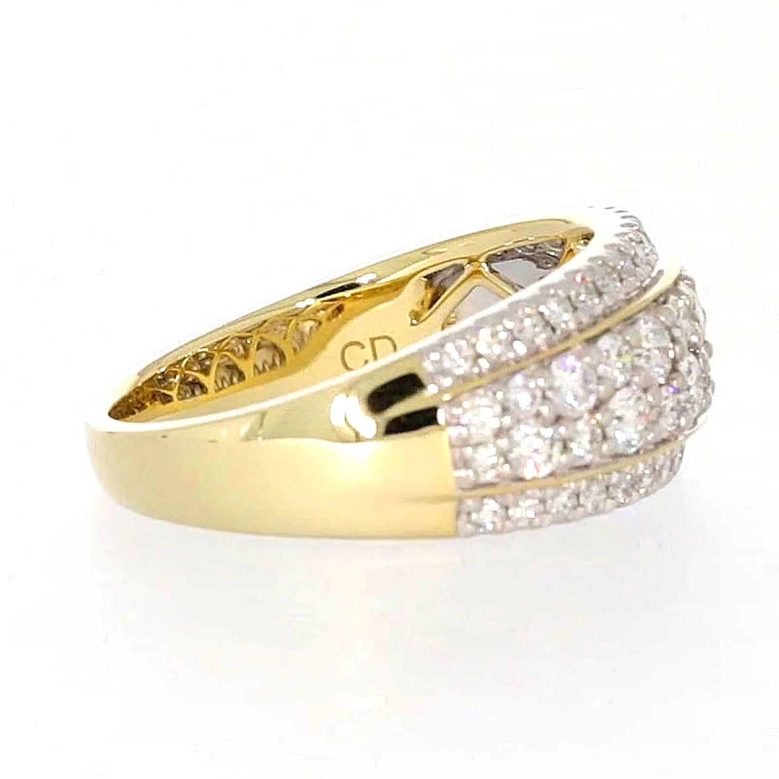 Celebration 9ct Yellow Gold Round Brilliant Cut 1 Carat tw of Lab Grown Diamonds Ring