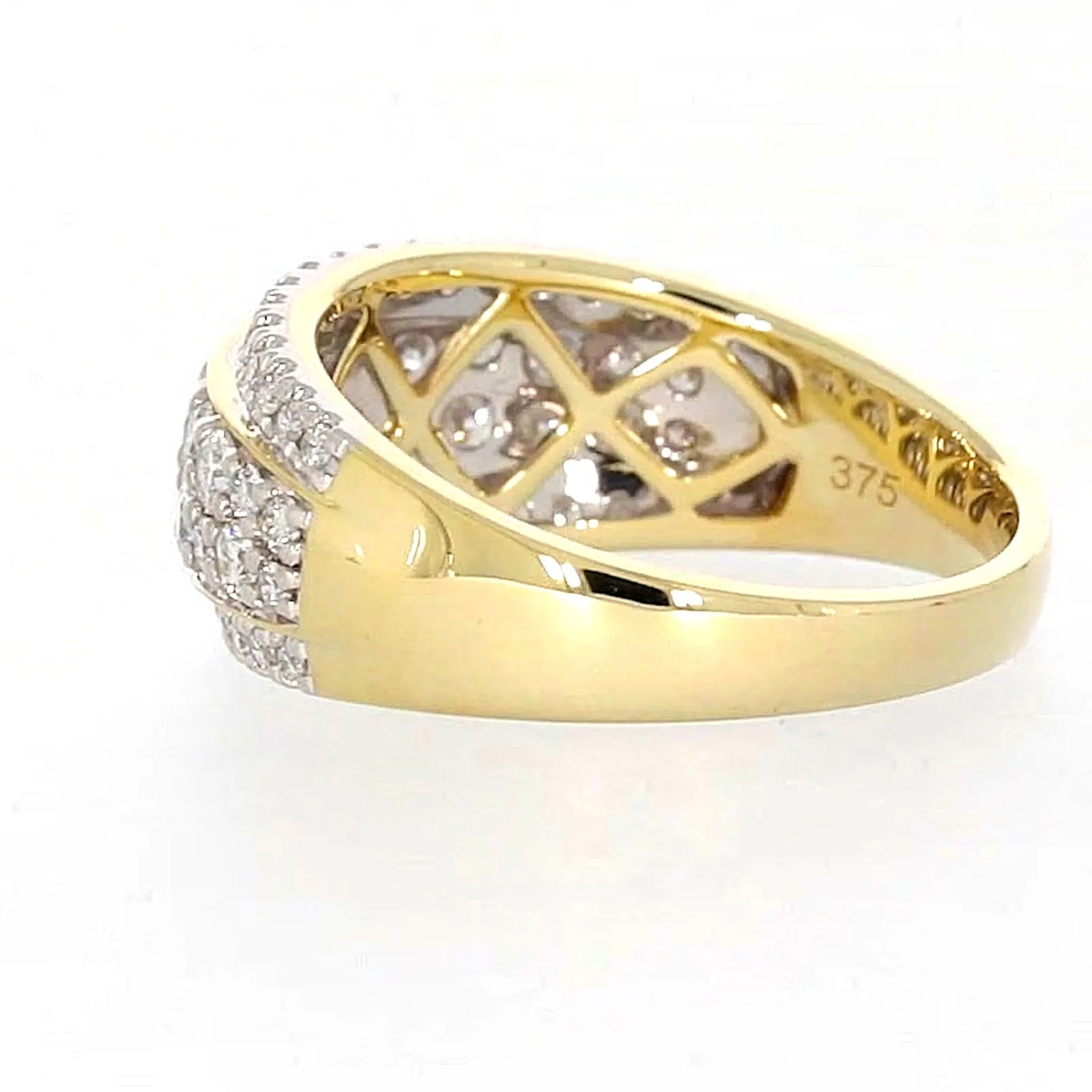 Celebration 9ct Yellow Gold Round Brilliant Cut 1 Carat tw of Lab Grown Diamonds Ring