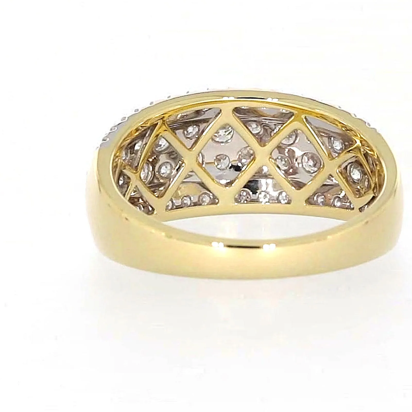 Celebration 9ct Yellow Gold Round Brilliant Cut 1 Carat tw of Lab Grown Diamonds Ring