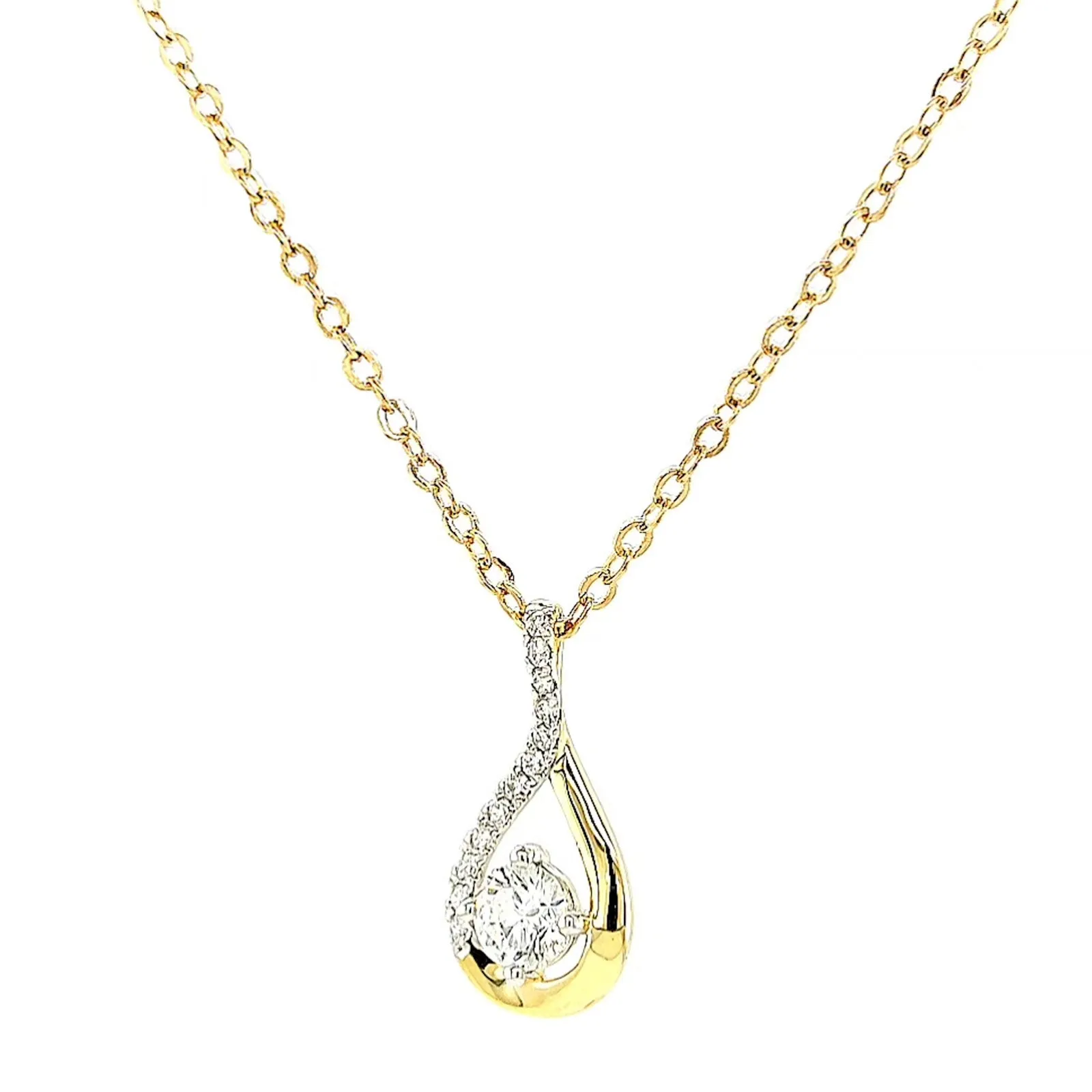 Celebration 9ct Yellow Gold Round Brilliant Cut 1/2 Carat tw of Certified Lab Grown Diamonds Pendant