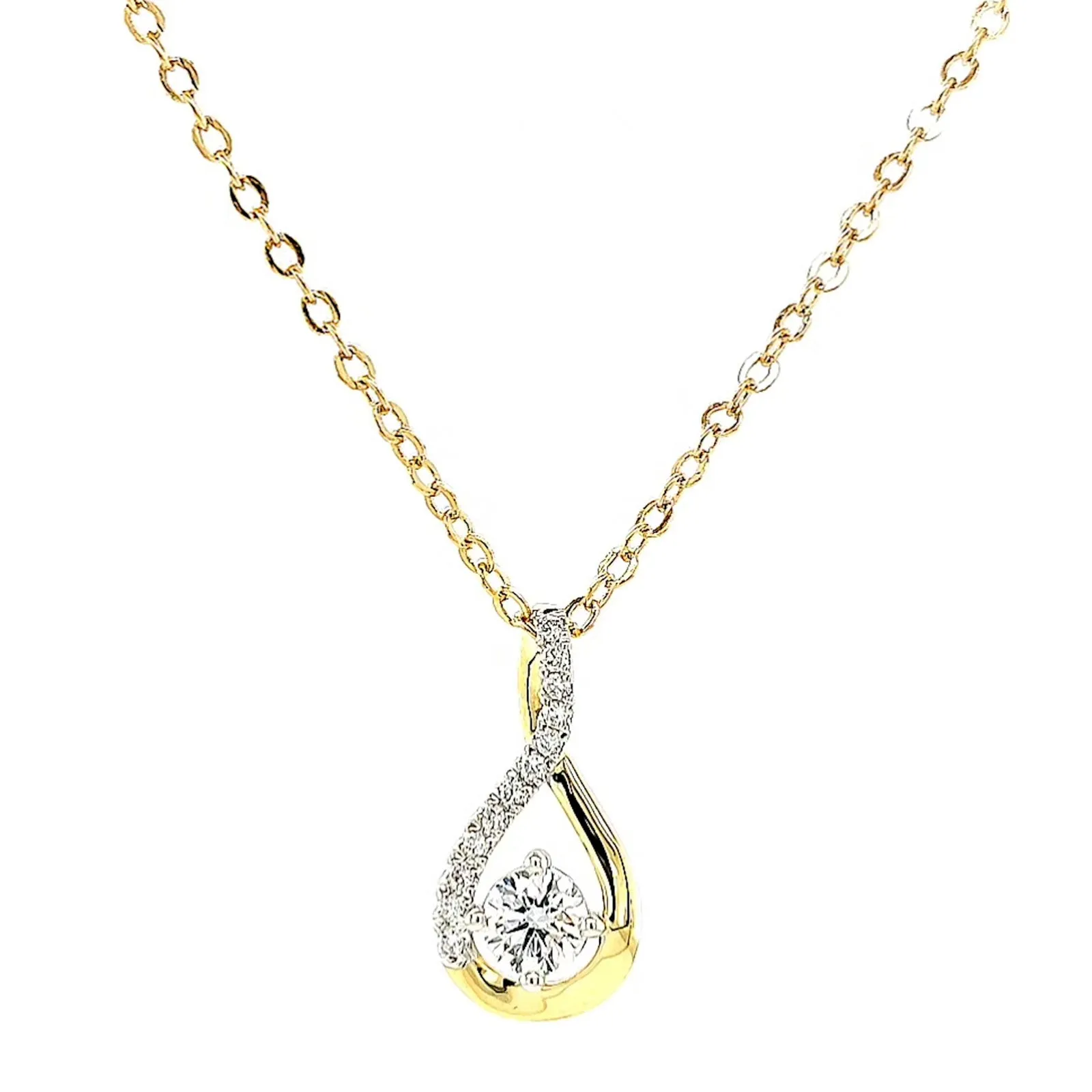 Celebration 9ct Yellow Gold Round Brilliant Cut 1/2 Carat tw of Certified Lab Grown Diamonds Pendant