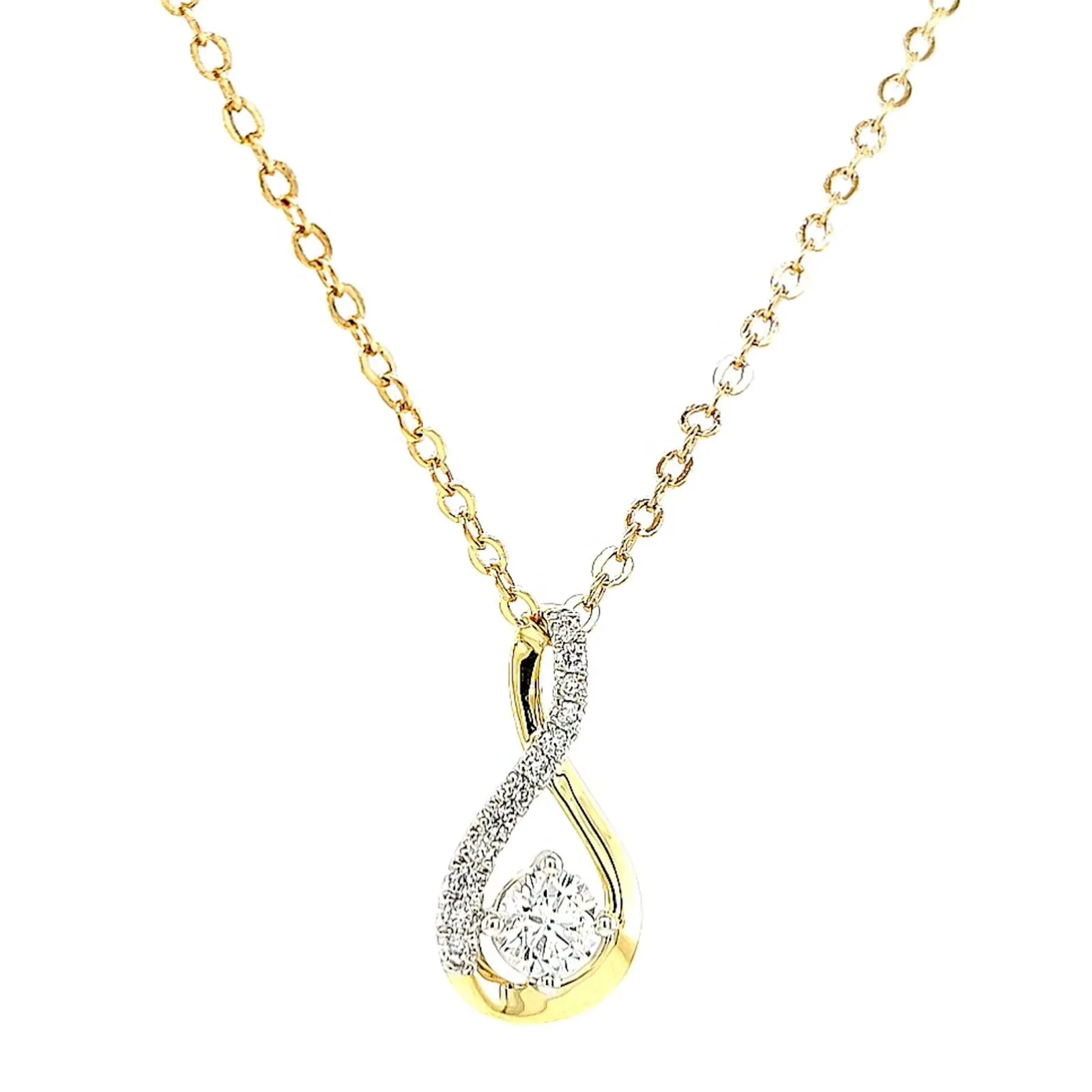 Celebration 9ct Yellow Gold Round Brilliant Cut 1/2 Carat tw of Certified Lab Grown Diamonds Pendant