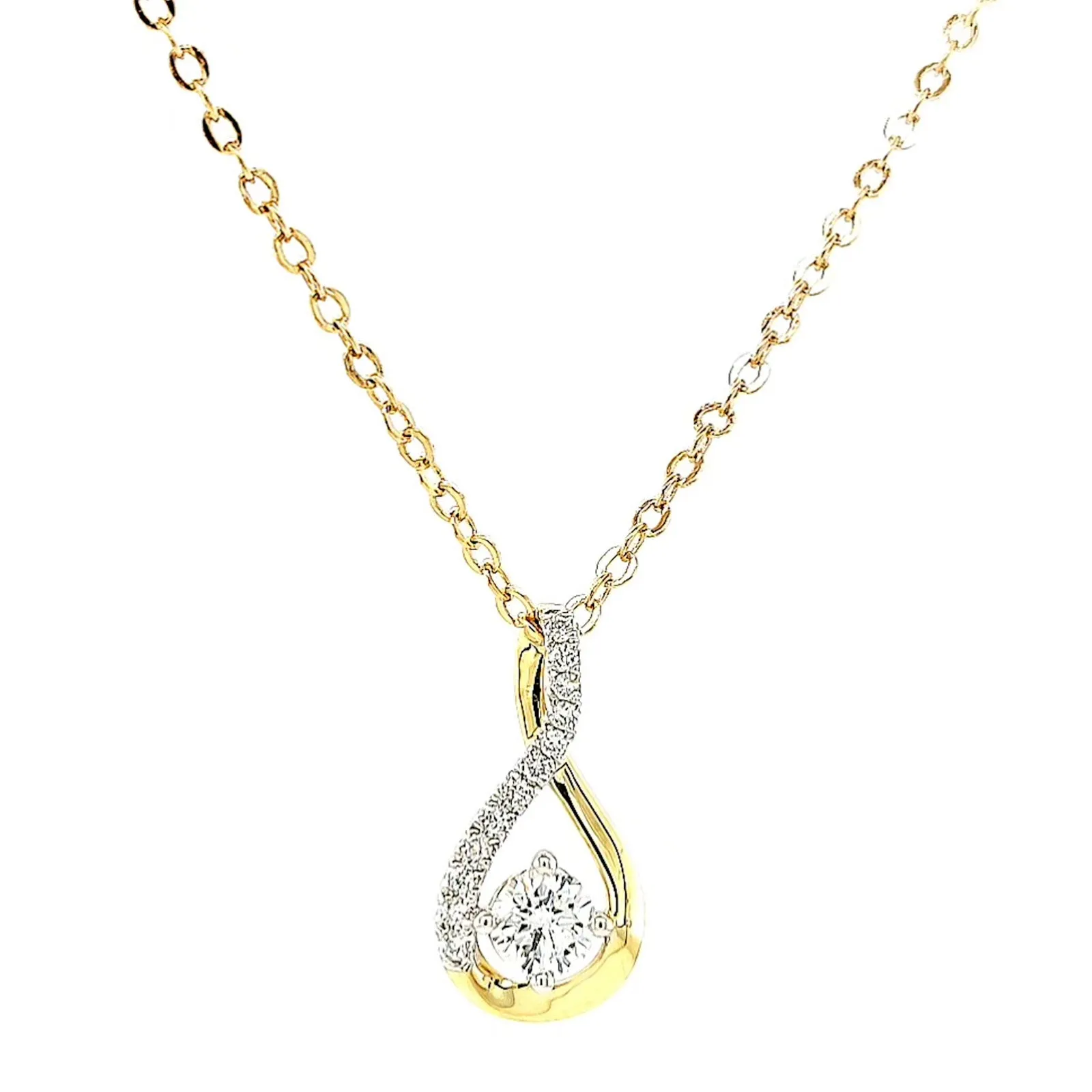 Celebration 9ct Yellow Gold Round Brilliant Cut 1/2 Carat tw of Certified Lab Grown Diamonds Pendant