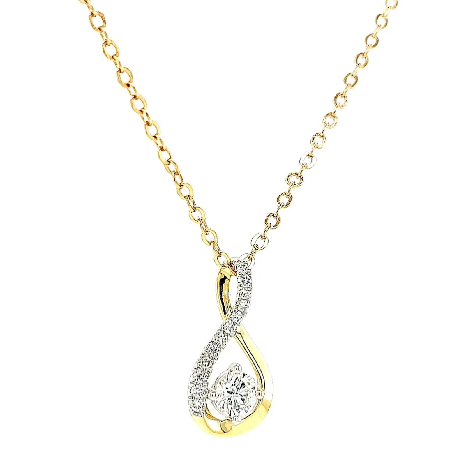 Celebration 9ct Yellow Gold Round Brilliant Cut 1/2 Carat tw of Certified Lab Grown Diamonds Pendant