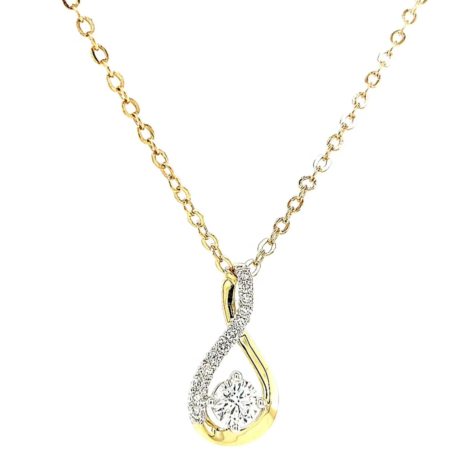 Celebration 9ct Yellow Gold Round Brilliant Cut 1/2 Carat tw of Certified Lab Grown Diamonds Pendant