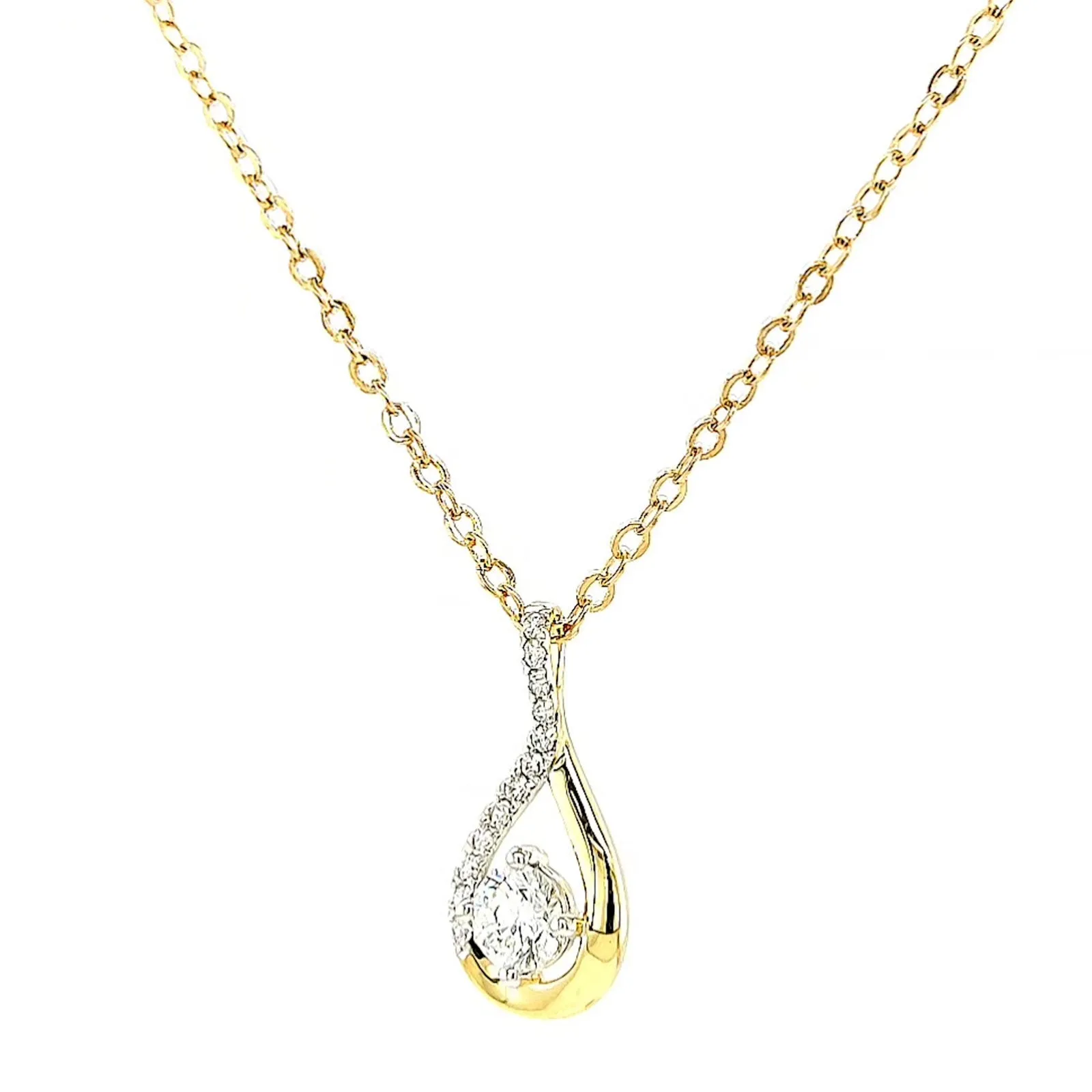 Celebration 9ct Yellow Gold Round Brilliant Cut 1/2 Carat tw of Certified Lab Grown Diamonds Pendant