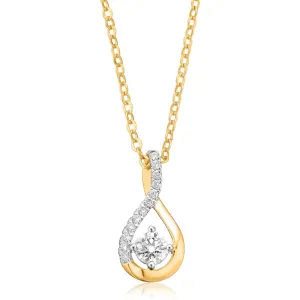 Celebration 9ct Yellow Gold Round Brilliant Cut 1/2 Carat tw of Certified Lab Grown Diamonds Pendant