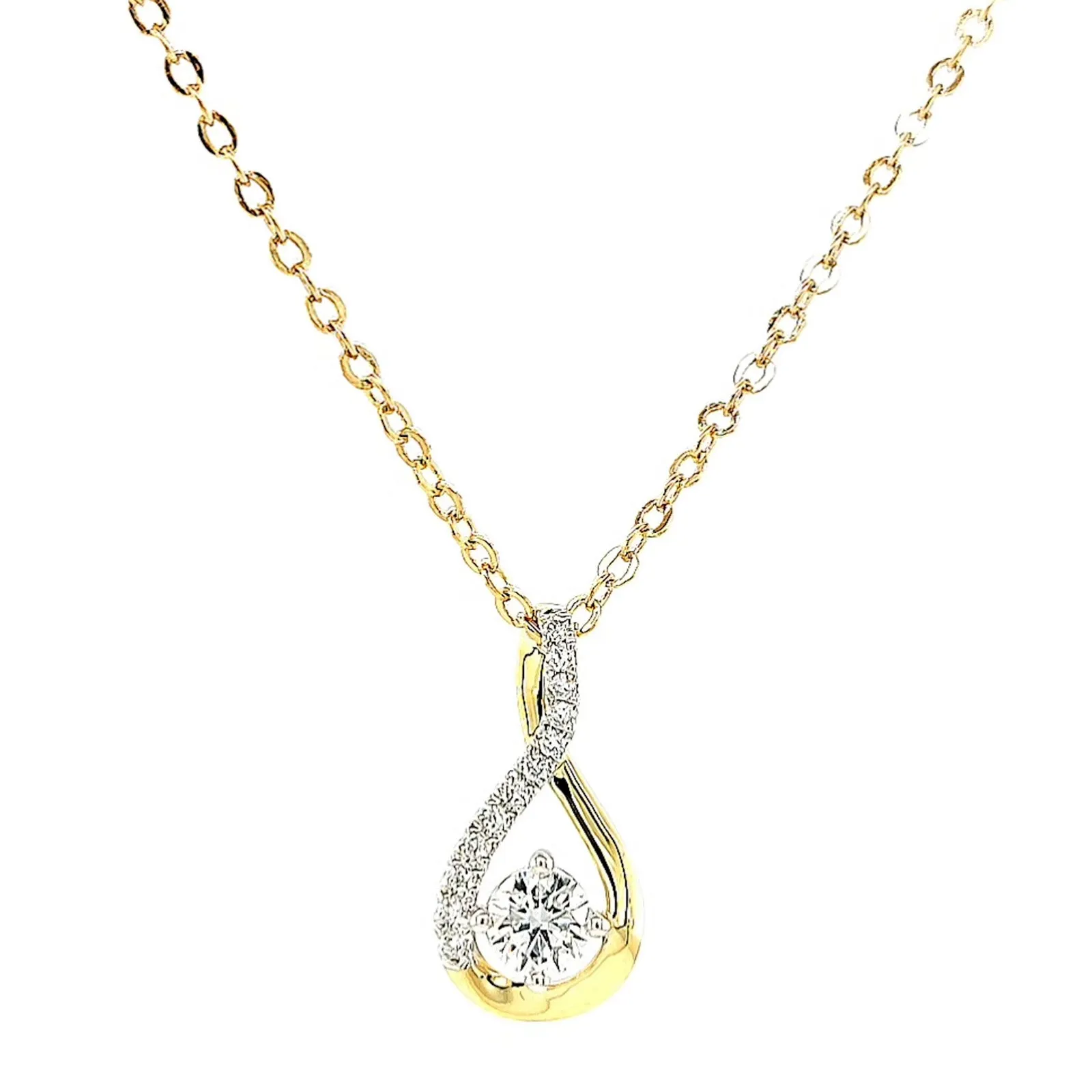 Celebration 9ct Yellow Gold Round Brilliant Cut 1/2 Carat tw of Certified Lab Grown Diamonds Pendant
