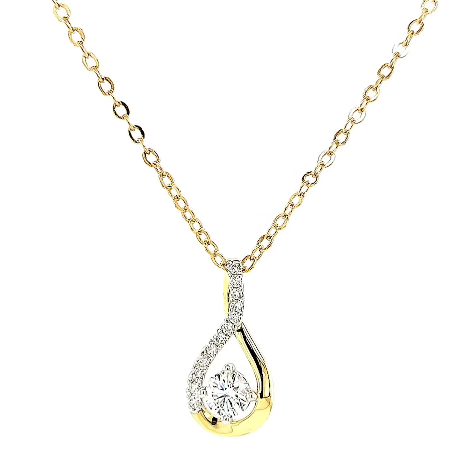 Celebration 9ct Yellow Gold Round Brilliant Cut 1/2 Carat tw of Certified Lab Grown Diamonds Pendant
