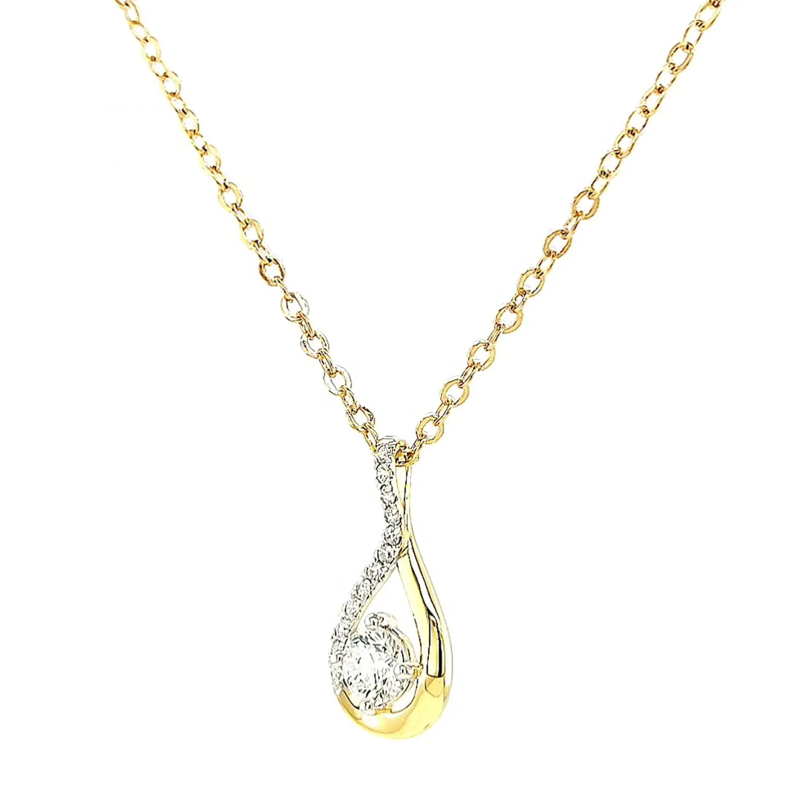 Celebration 9ct Yellow Gold Round Brilliant Cut 1/2 Carat tw of Certified Lab Grown Diamonds Pendant
