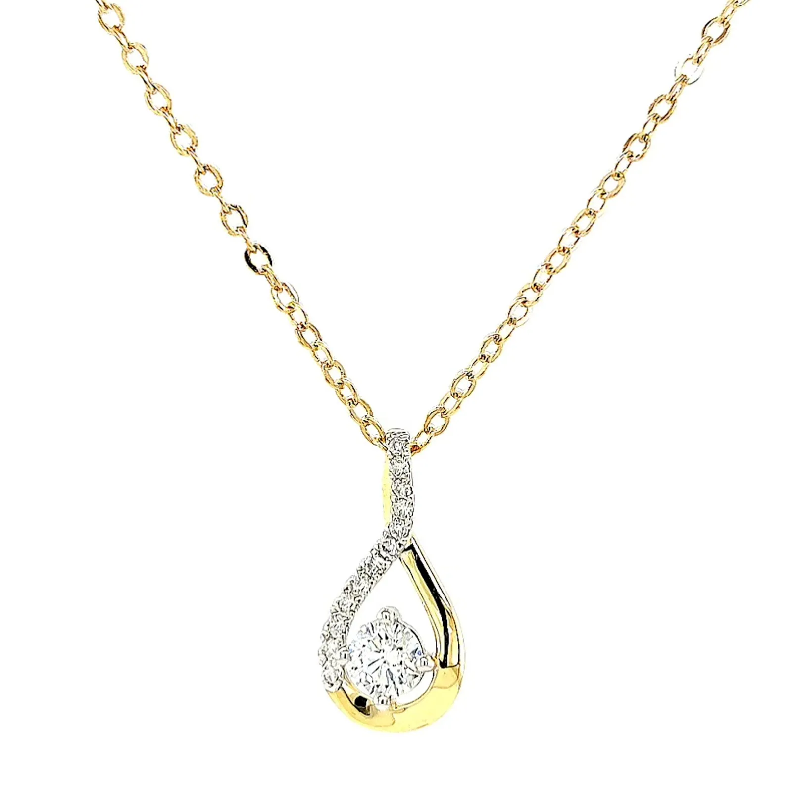 Celebration 9ct Yellow Gold Round Brilliant Cut 1/2 Carat tw of Certified Lab Grown Diamonds Pendant