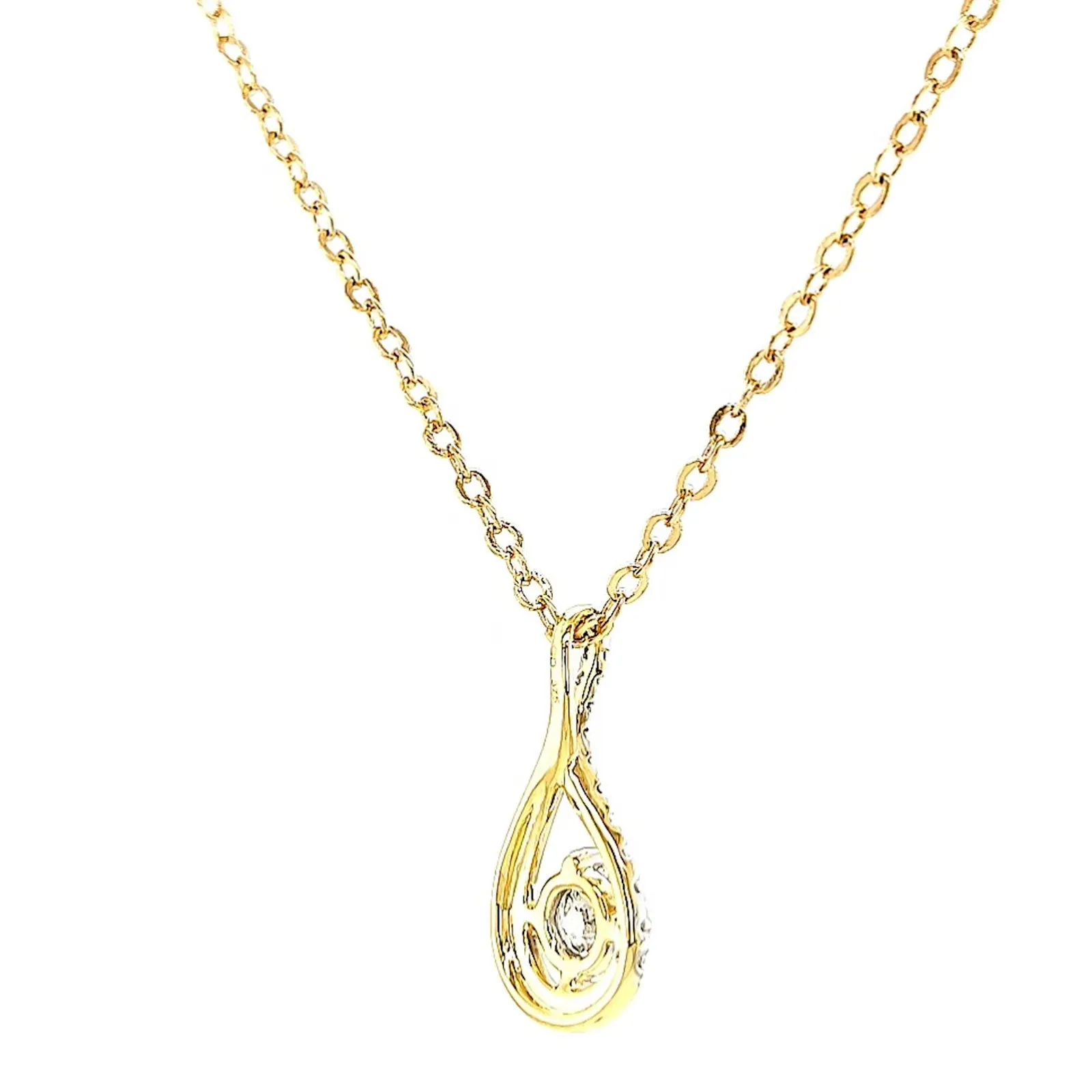 Celebration 9ct Yellow Gold Round Brilliant Cut 1/2 Carat tw of Certified Lab Grown Diamonds Pendant