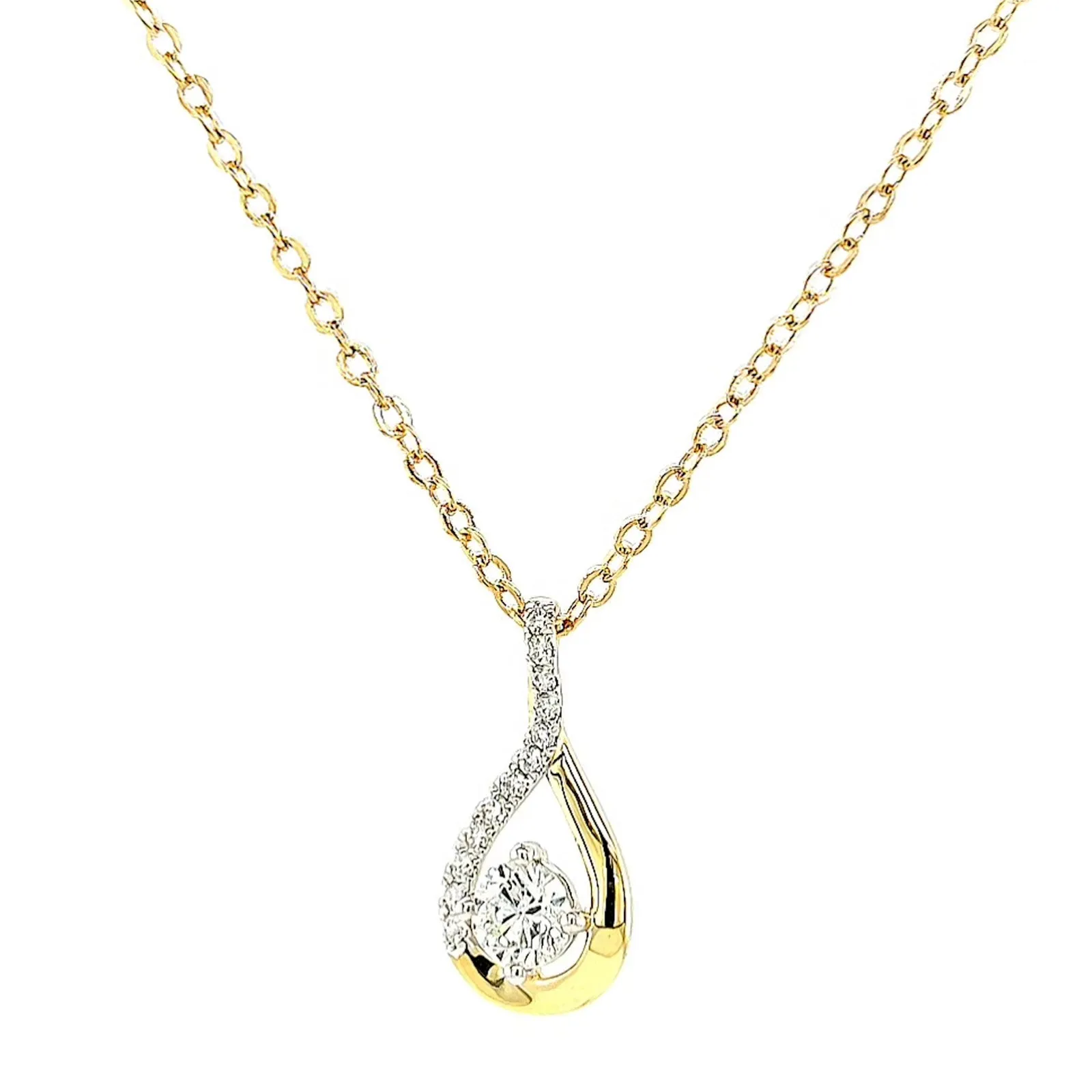 Celebration 9ct Yellow Gold Round Brilliant Cut 1/2 Carat tw of Certified Lab Grown Diamonds Pendant