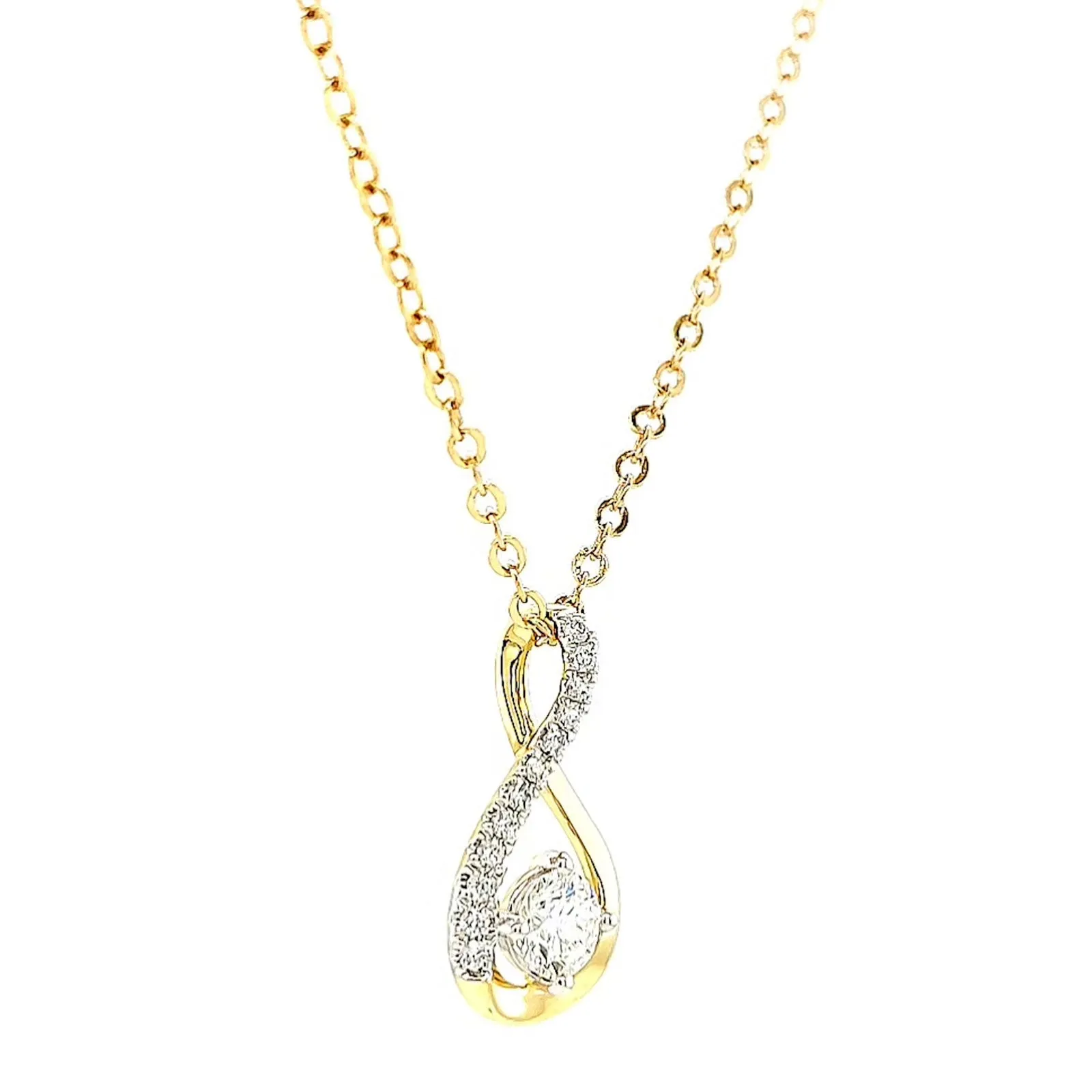Celebration 9ct Yellow Gold Round Brilliant Cut 1/2 Carat tw of Certified Lab Grown Diamonds Pendant