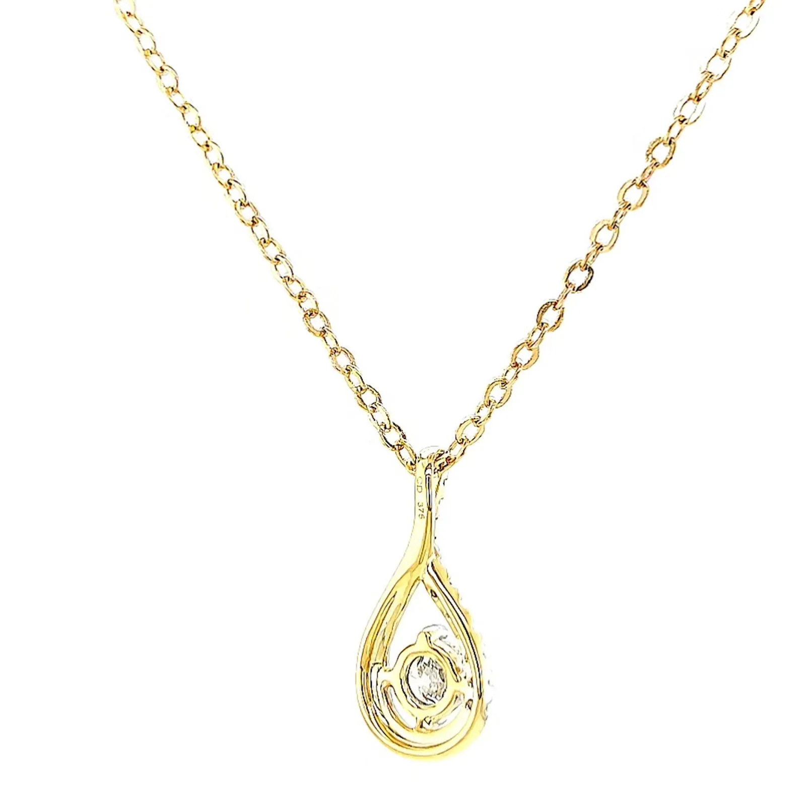 Celebration 9ct Yellow Gold Round Brilliant Cut 1/2 Carat tw of Certified Lab Grown Diamonds Pendant