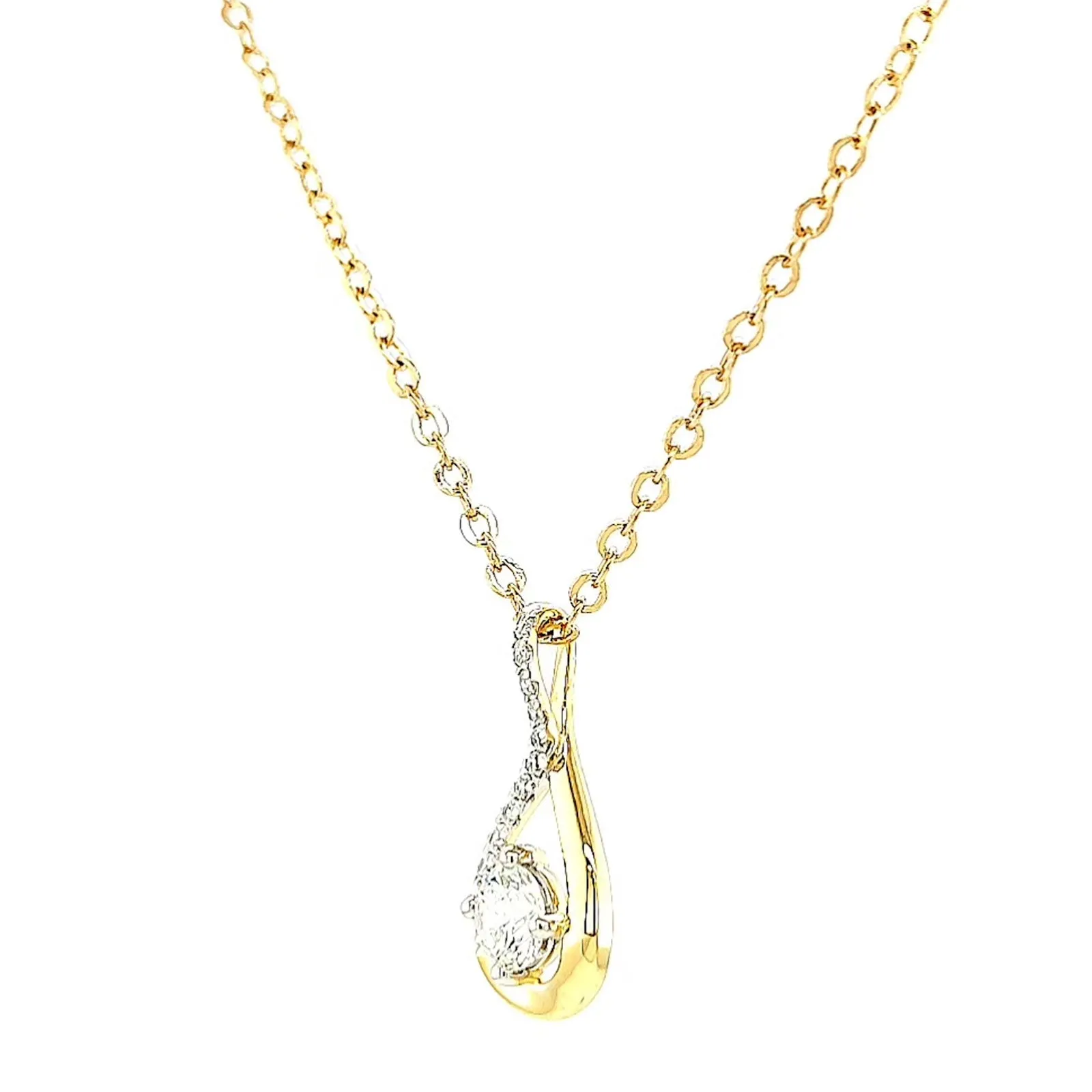Celebration 9ct Yellow Gold Round Brilliant Cut 1/2 Carat tw of Certified Lab Grown Diamonds Pendant