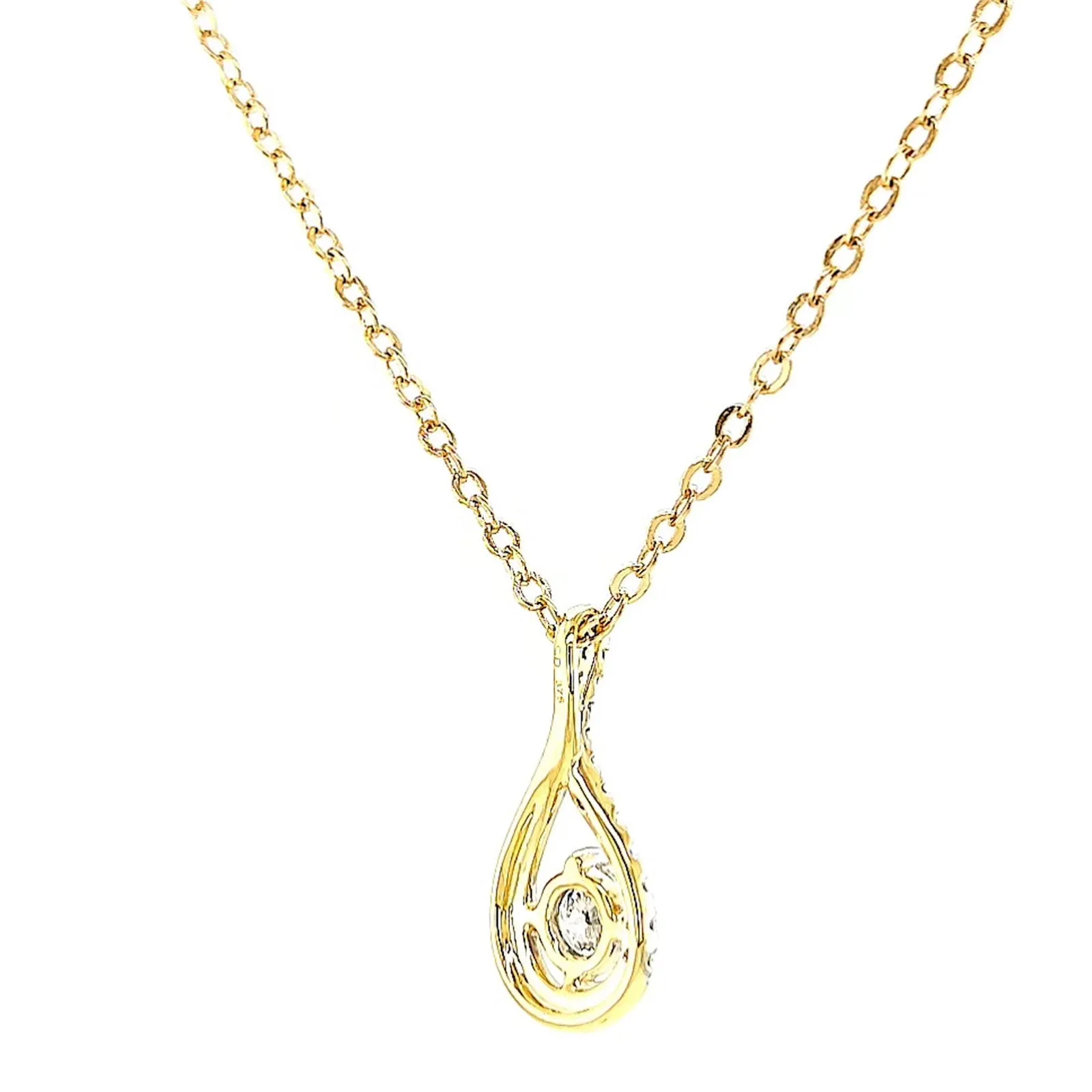 Celebration 9ct Yellow Gold Round Brilliant Cut 1/2 Carat tw of Certified Lab Grown Diamonds Pendant