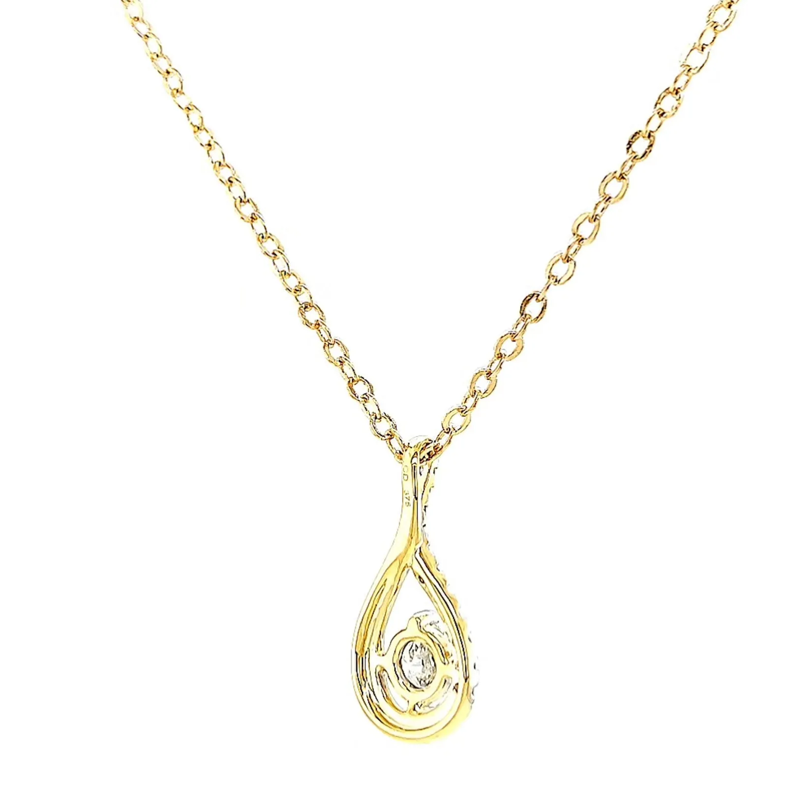 Celebration 9ct Yellow Gold Round Brilliant Cut 1/2 Carat tw of Certified Lab Grown Diamonds Pendant