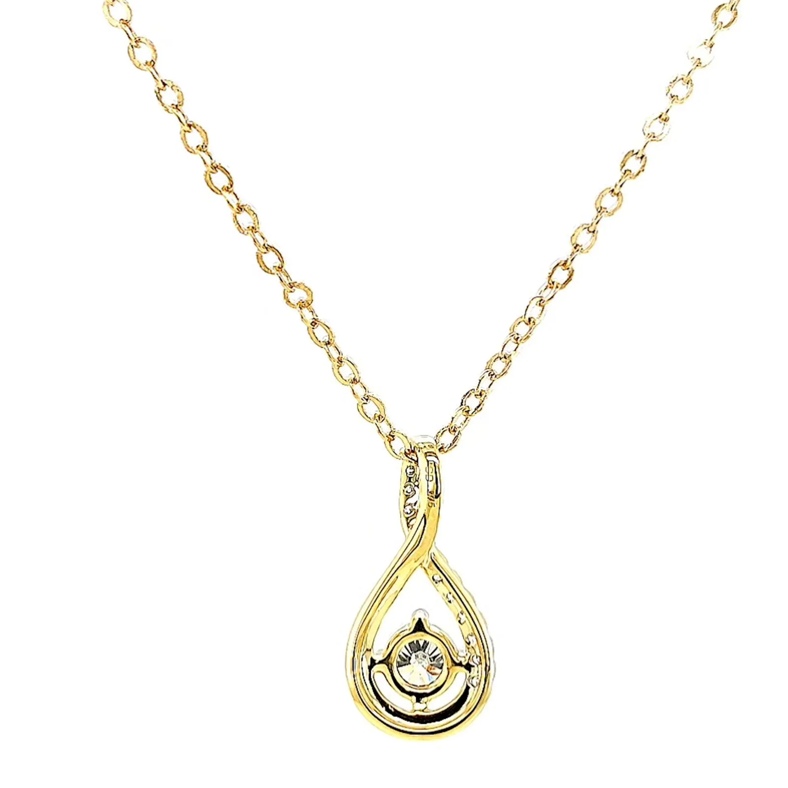 Celebration 9ct Yellow Gold Round Brilliant Cut 1/2 Carat tw of Certified Lab Grown Diamonds Pendant