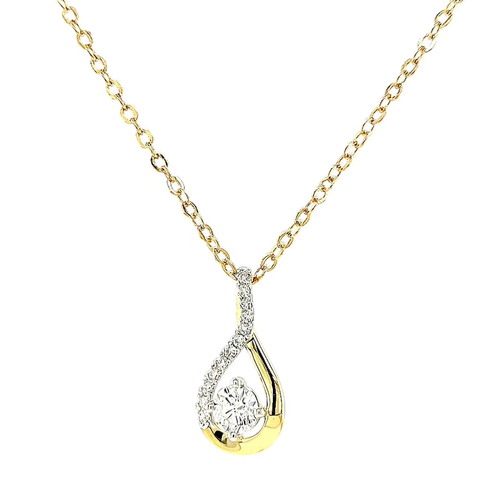 Celebration 9ct Yellow Gold Round Brilliant Cut 1/2 Carat tw of Certified Lab Grown Diamonds Pendant