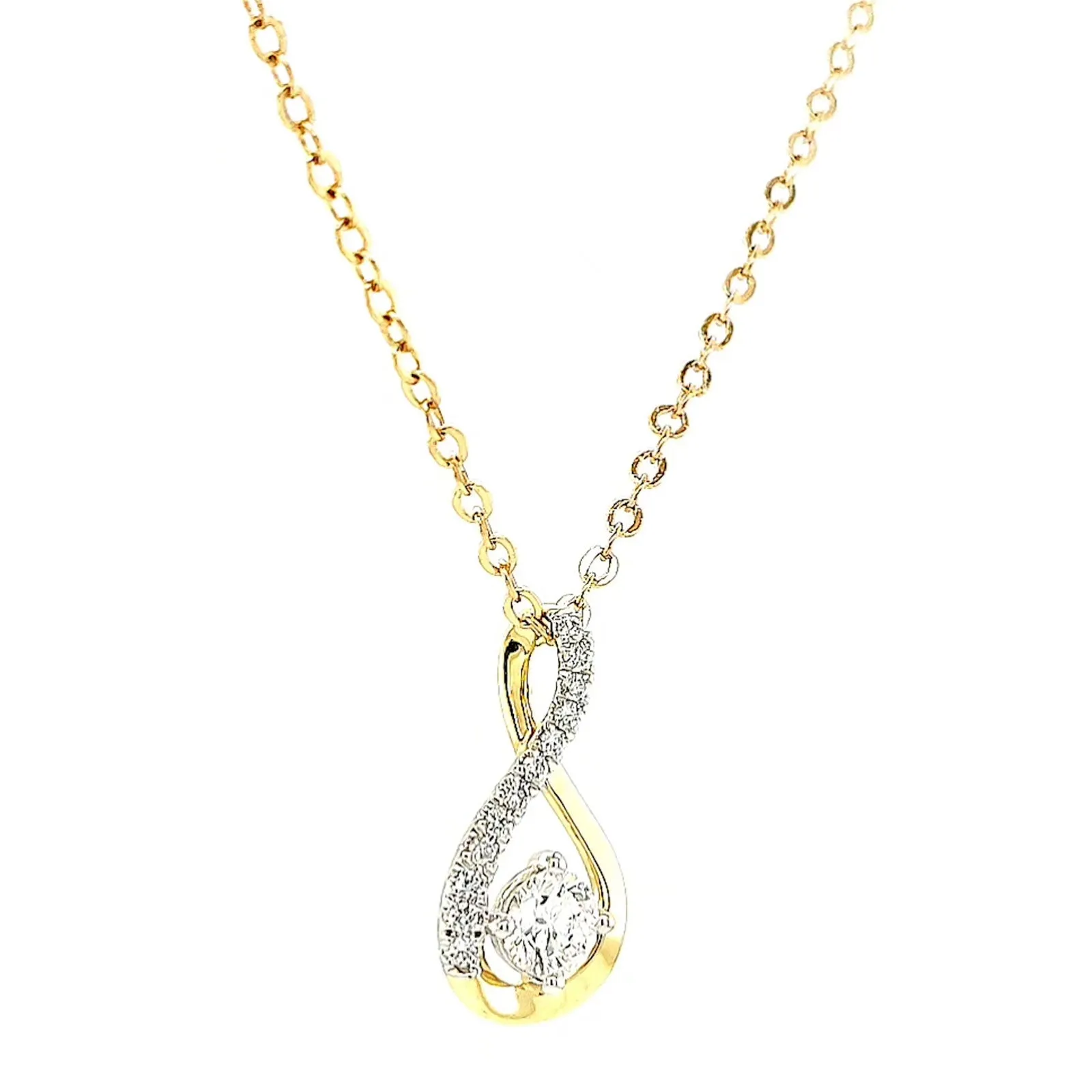 Celebration 9ct Yellow Gold Round Brilliant Cut 1/2 Carat tw of Certified Lab Grown Diamonds Pendant