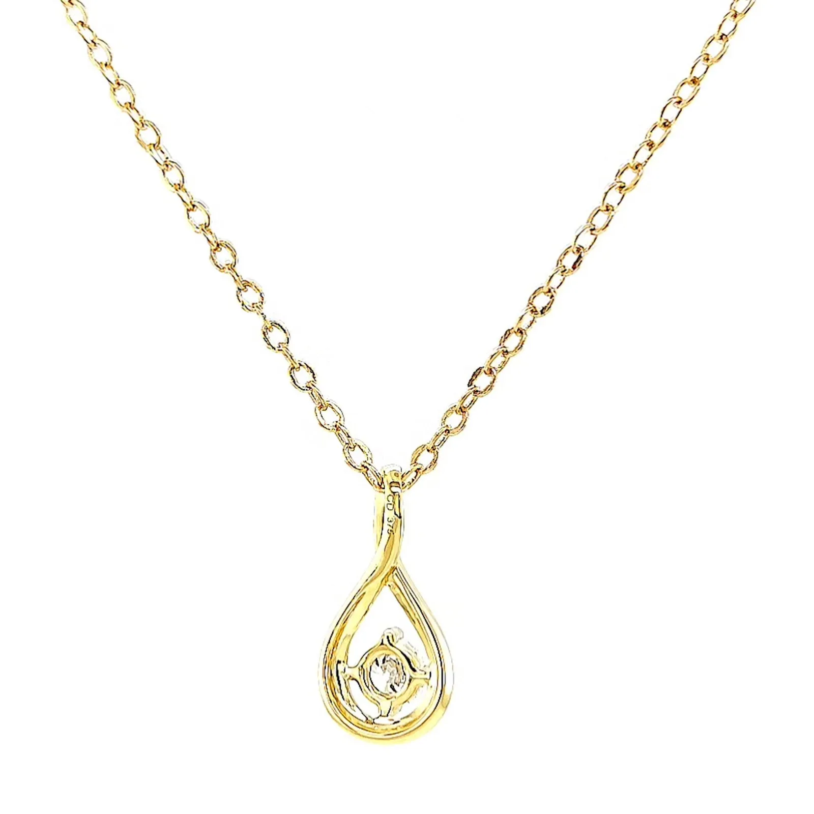 Celebration 9ct Yellow Gold Round Brilliant Cut 1/4 Carat tw of Lab Grown Diamonds Pendant