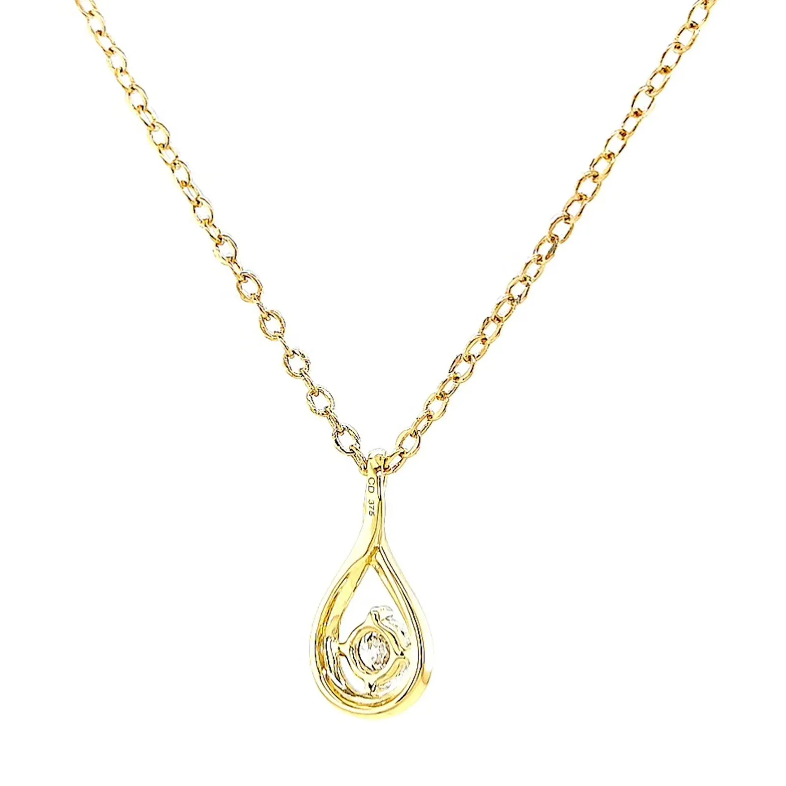 Celebration 9ct Yellow Gold Round Brilliant Cut 1/4 Carat tw of Lab Grown Diamonds Pendant