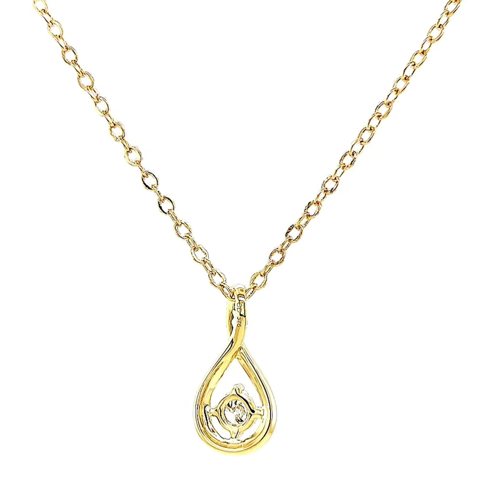 Celebration 9ct Yellow Gold Round Brilliant Cut 1/4 Carat tw of Lab Grown Diamonds Pendant