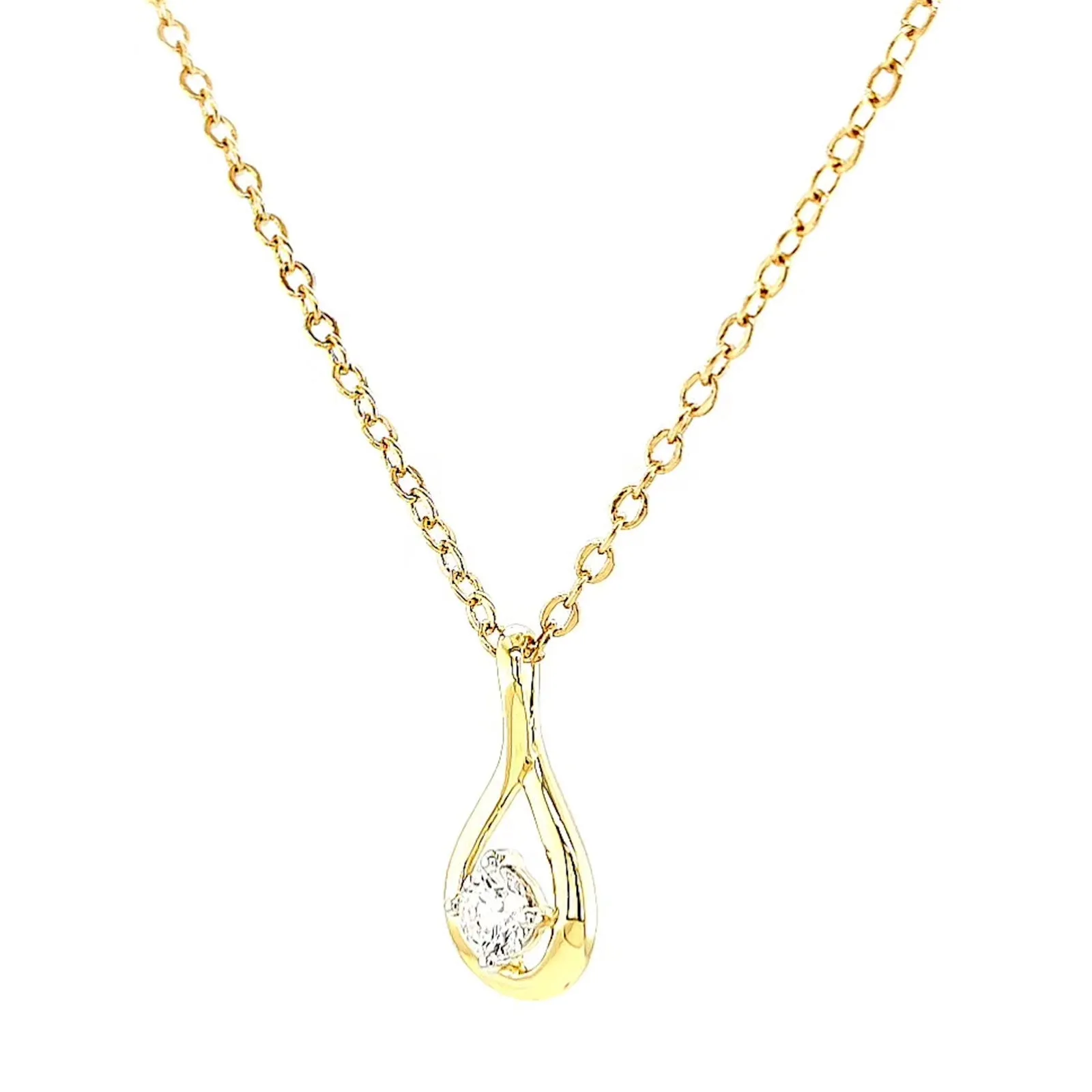Celebration 9ct Yellow Gold Round Brilliant Cut 1/4 Carat tw of Lab Grown Diamonds Pendant