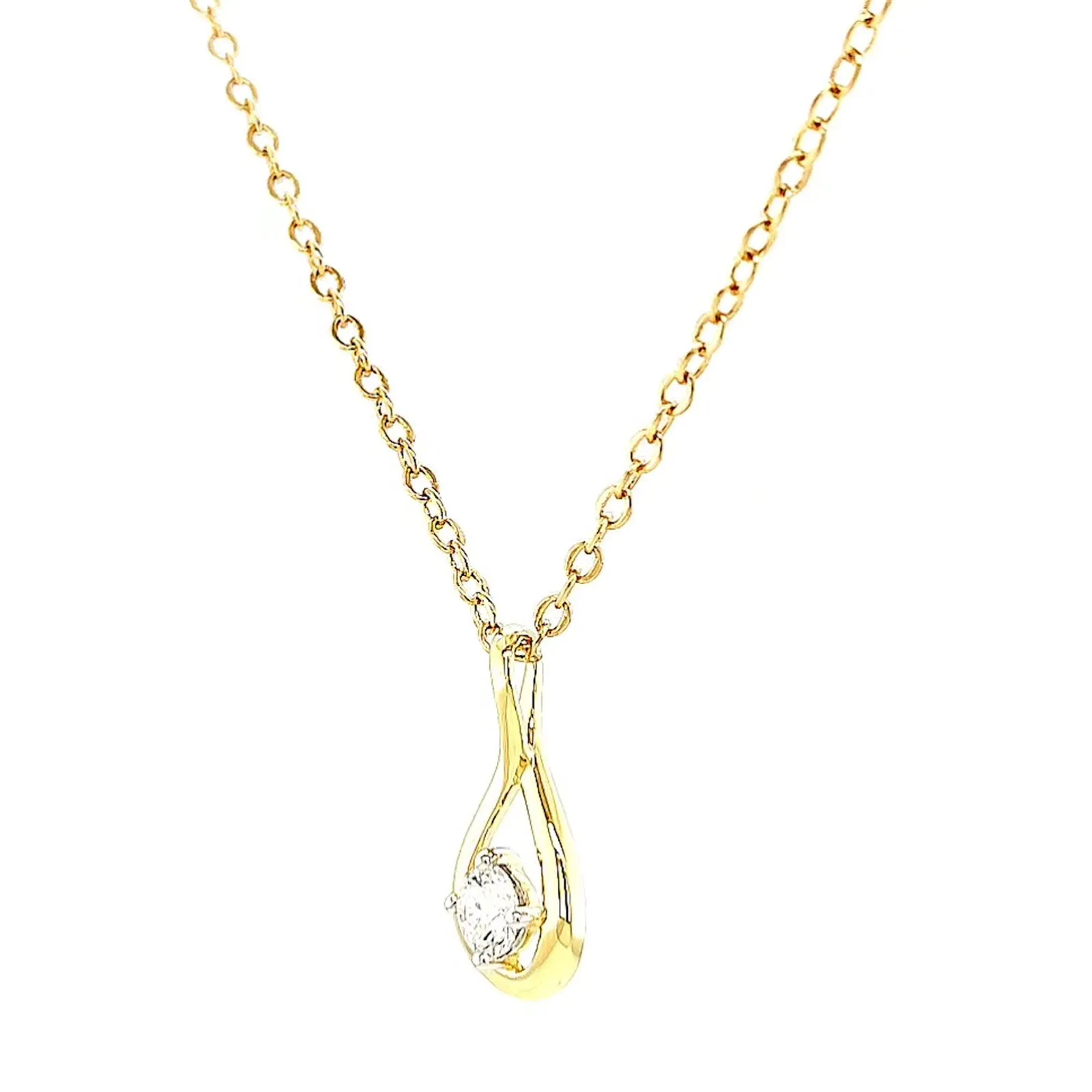 Celebration 9ct Yellow Gold Round Brilliant Cut 1/4 Carat tw of Lab Grown Diamonds Pendant