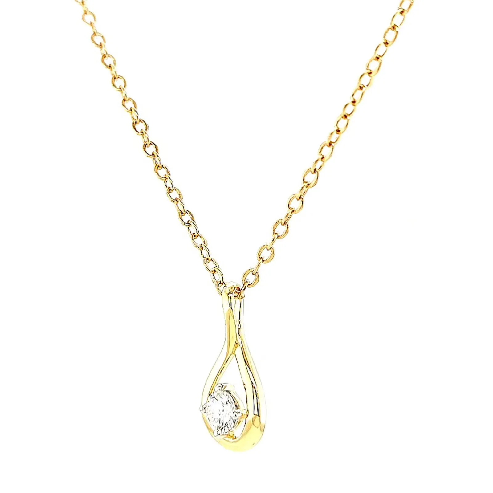 Celebration 9ct Yellow Gold Round Brilliant Cut 1/4 Carat tw of Lab Grown Diamonds Pendant