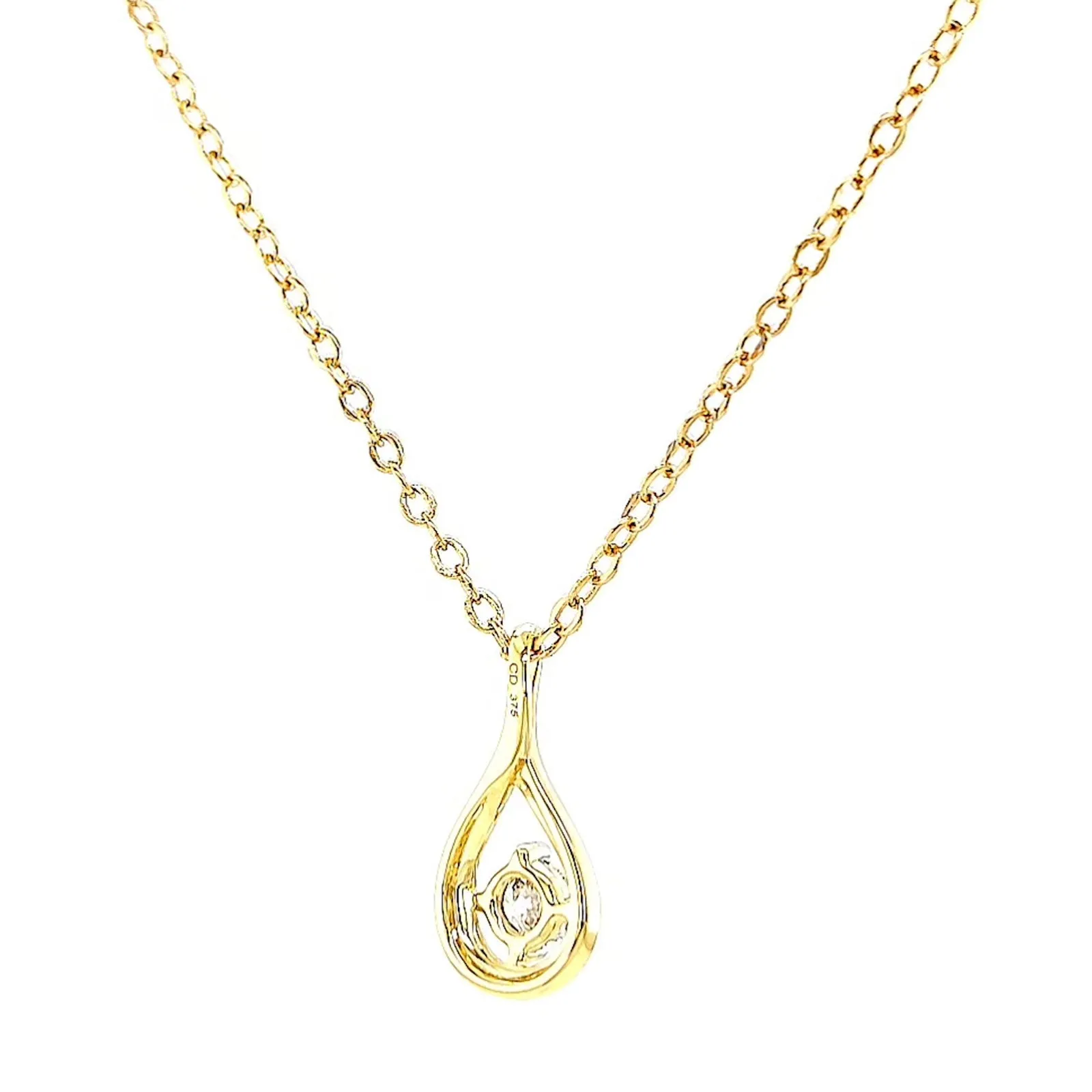 Celebration 9ct Yellow Gold Round Brilliant Cut 1/4 Carat tw of Lab Grown Diamonds Pendant