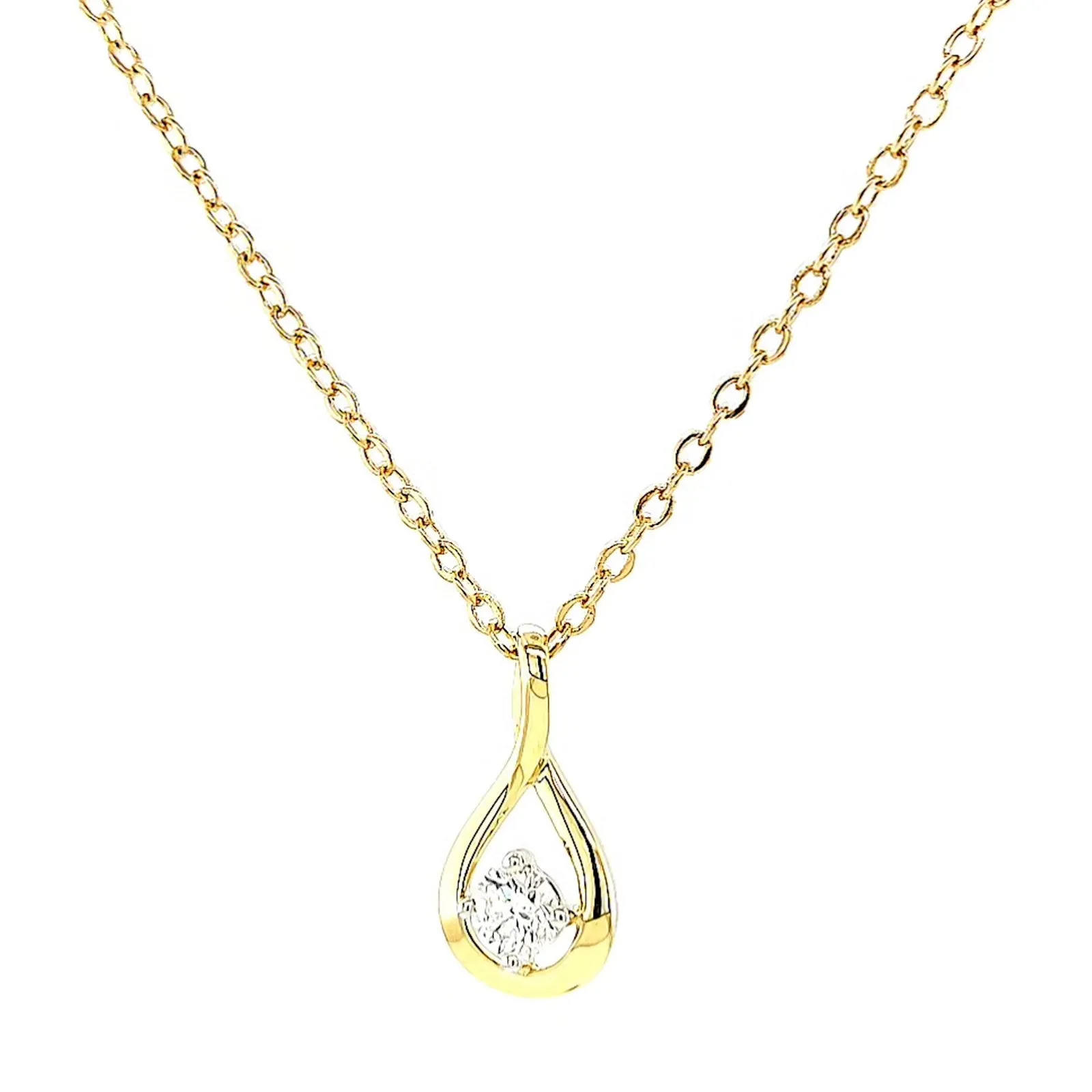 Celebration 9ct Yellow Gold Round Brilliant Cut 1/4 Carat tw of Lab Grown Diamonds Pendant