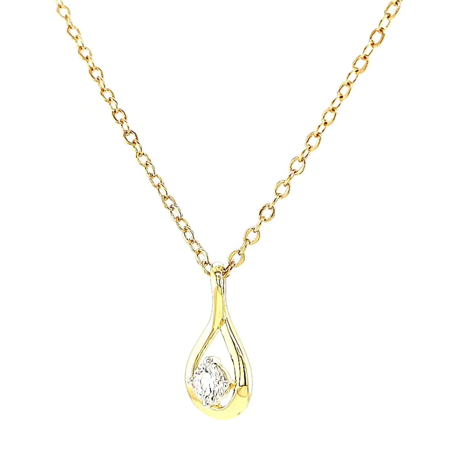 Celebration 9ct Yellow Gold Round Brilliant Cut 1/4 Carat tw of Lab Grown Diamonds Pendant